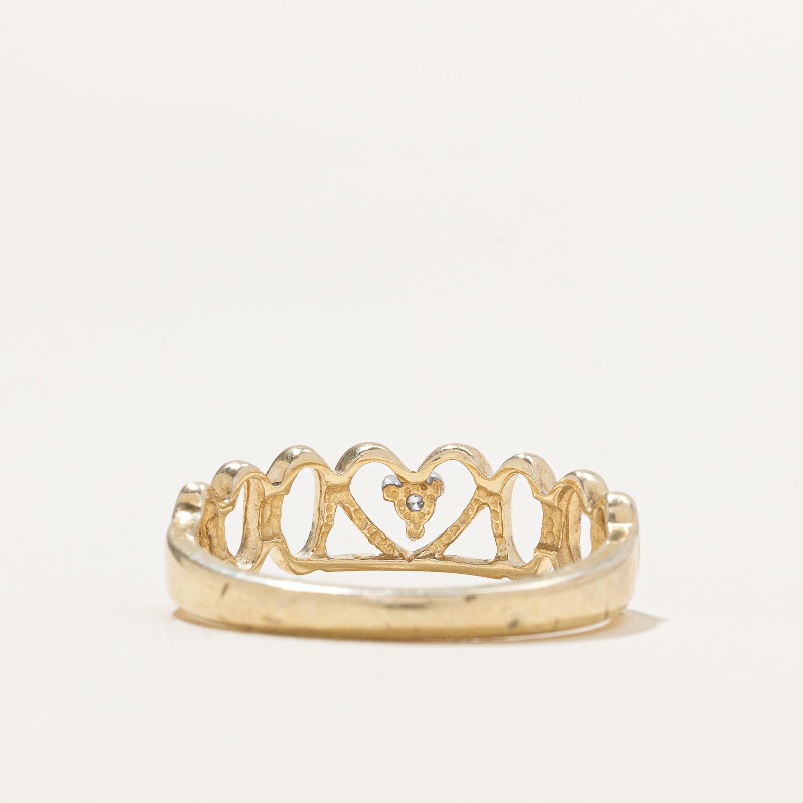 0.02ct Diamond Open Heart Ring - Size 6.75 - Elegant Sterling Silver Promise Ring for Women - Perfect for Valentine's Day, Anniversary & Romantic Gifts