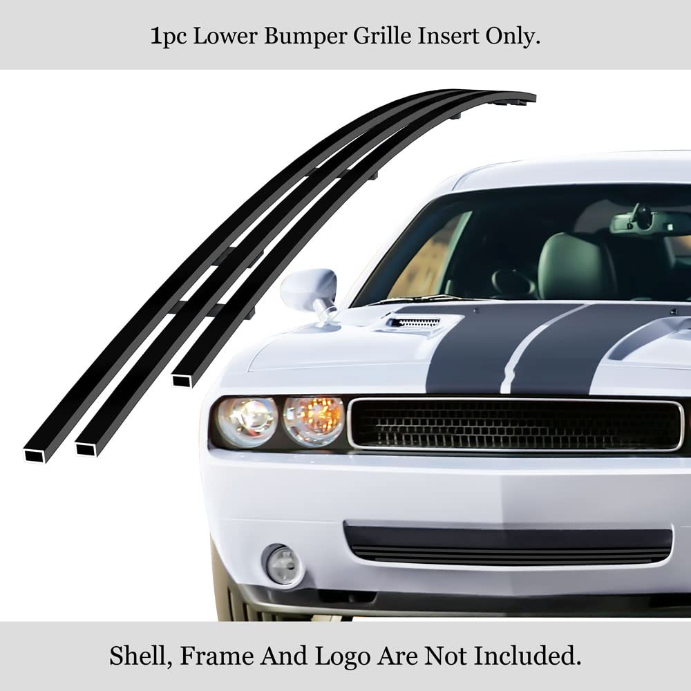 APS Black Billet Front Grill Grille Insert Compatible with Dodge Challenger 2009-2010 - D66608H Lower Bumper Replacement for Enhanced Style & Protection (Perfect for Car Upgrades & Customization)