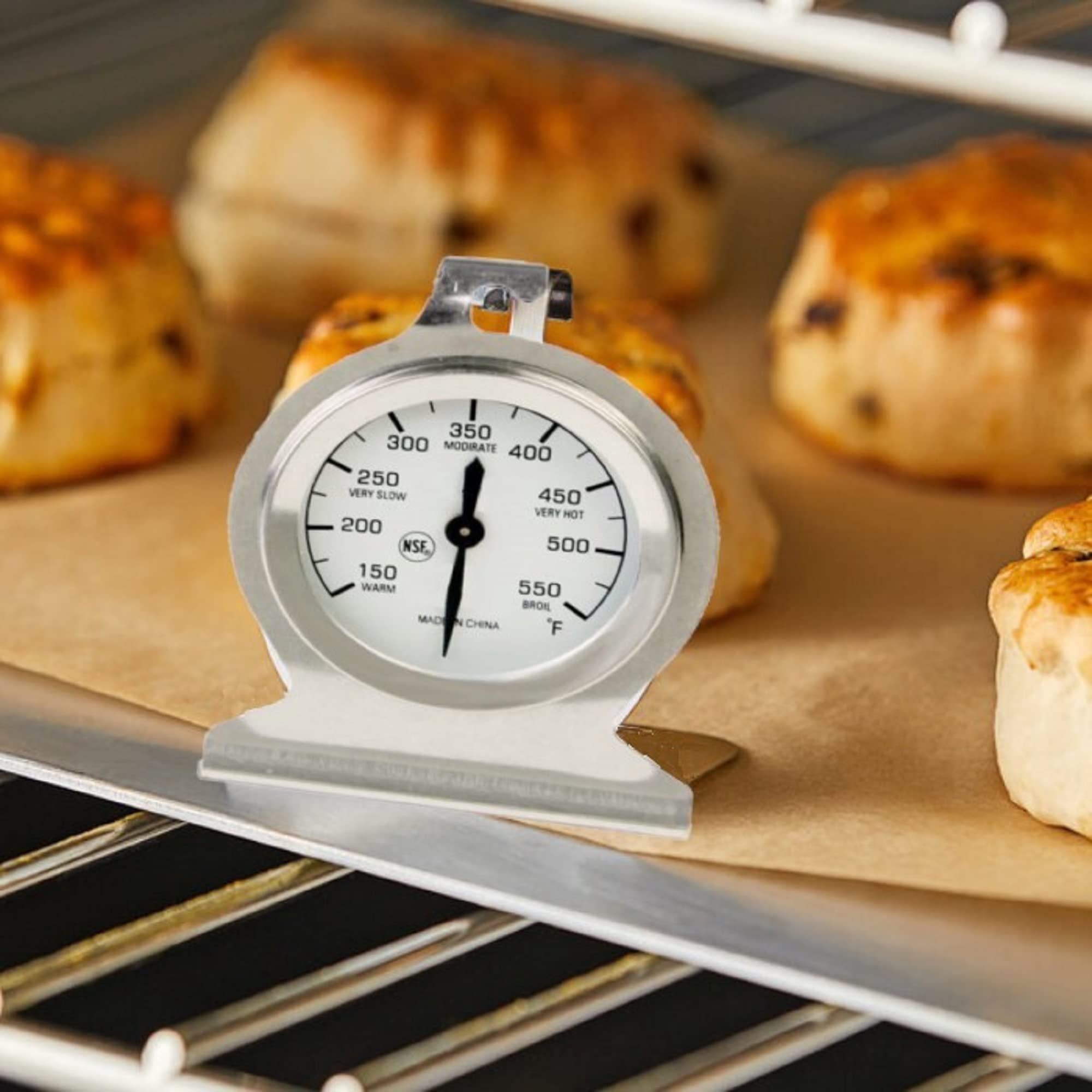TrueCraftware Stainless Steel Oven Thermometer - Instant Read Cooking Thermometer for Baking, Roasting & Grilling (150°F to 550°F) - Perfect for Kitchen, BBQ, Pizza Oven & Professional Chef Use