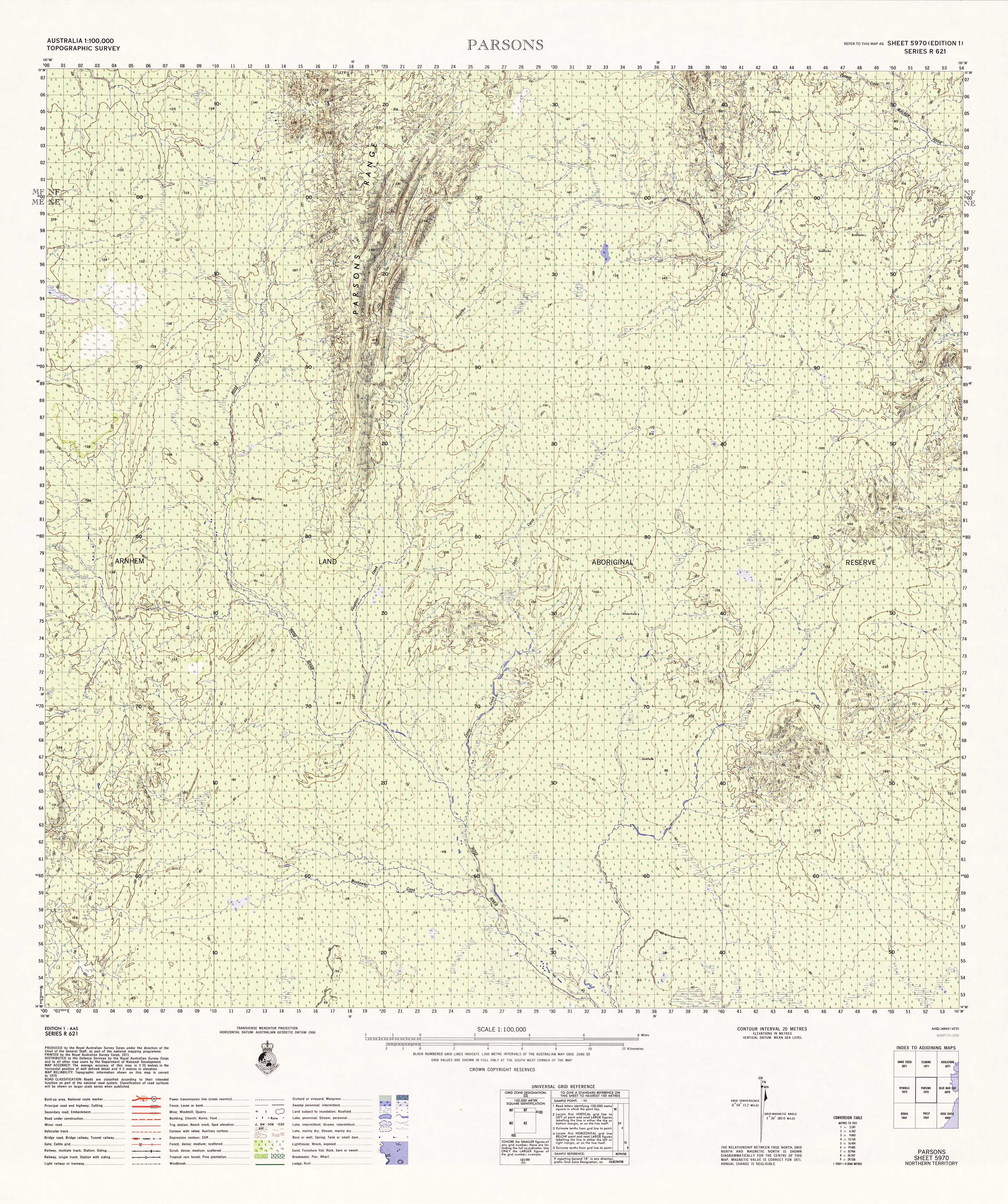 5970 Parsons 1:100,000 Scale Topographic Map - Hiking, Camping & Outdoor Navigation | USGS Standard Detailed Terrain Map for Backpacking, Surveying & Adventure Planning
