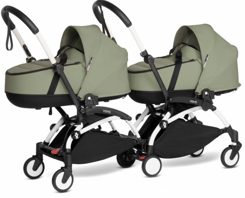 Stokke YOYO 3 Double Stroller with Bassinet - Lightweight Compact Travel Stroller for Twins - Perfect for Air Travel, City Walks & Outdoor Adventures