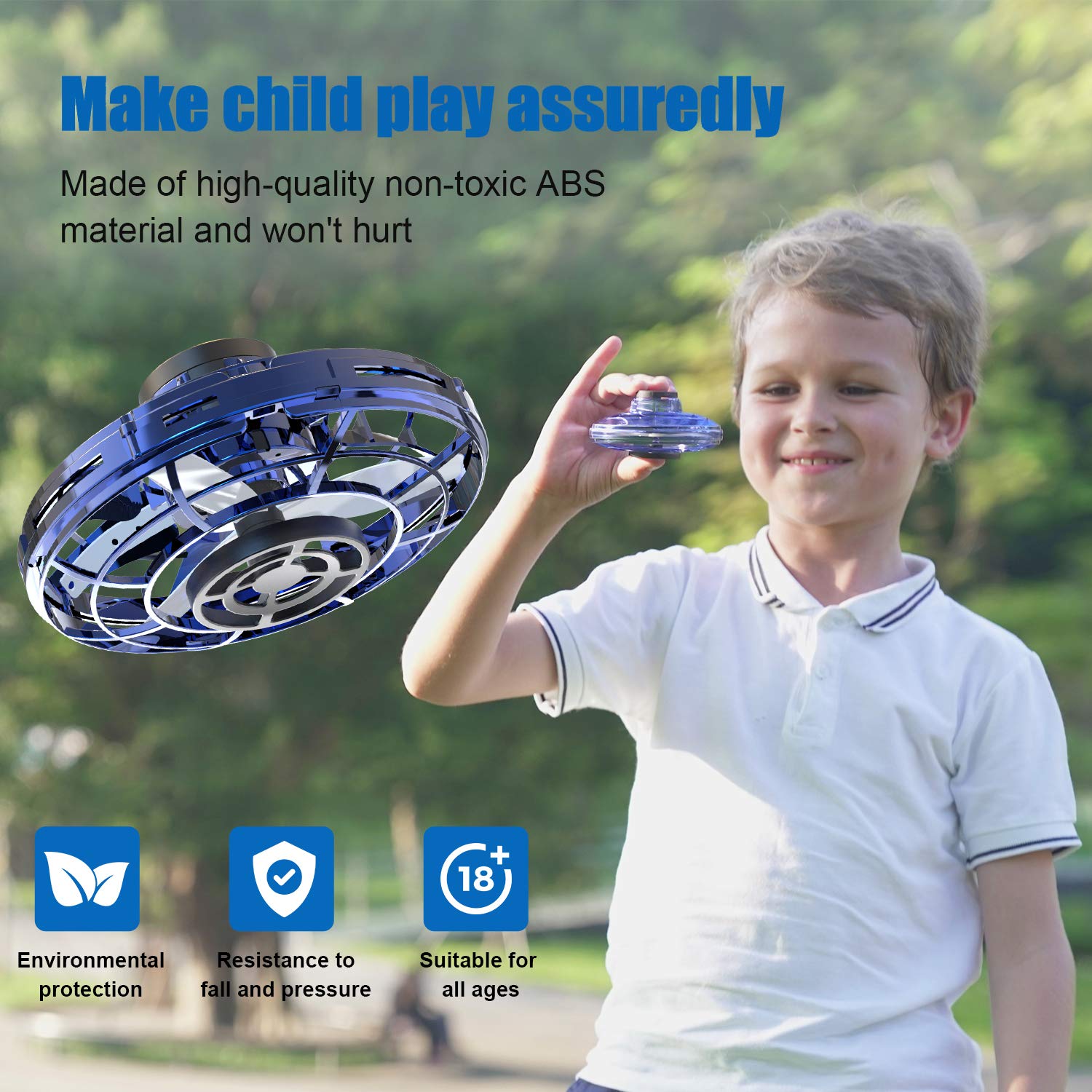 **FLYNOVA Light Up UFO Drone - Hand Operated Mini Flying Orb Toy with LED Lights, Hover Boomerang Spinner - Cool Christmas Birthday Gift for Kids, Teens & Adults - Fun Indoor Outdoor Game for Family & Friends**    *(Use Cases: Perfect for birthday parties, holiday gifts, family game nights, outdoor play, and stocking stuffers!)*