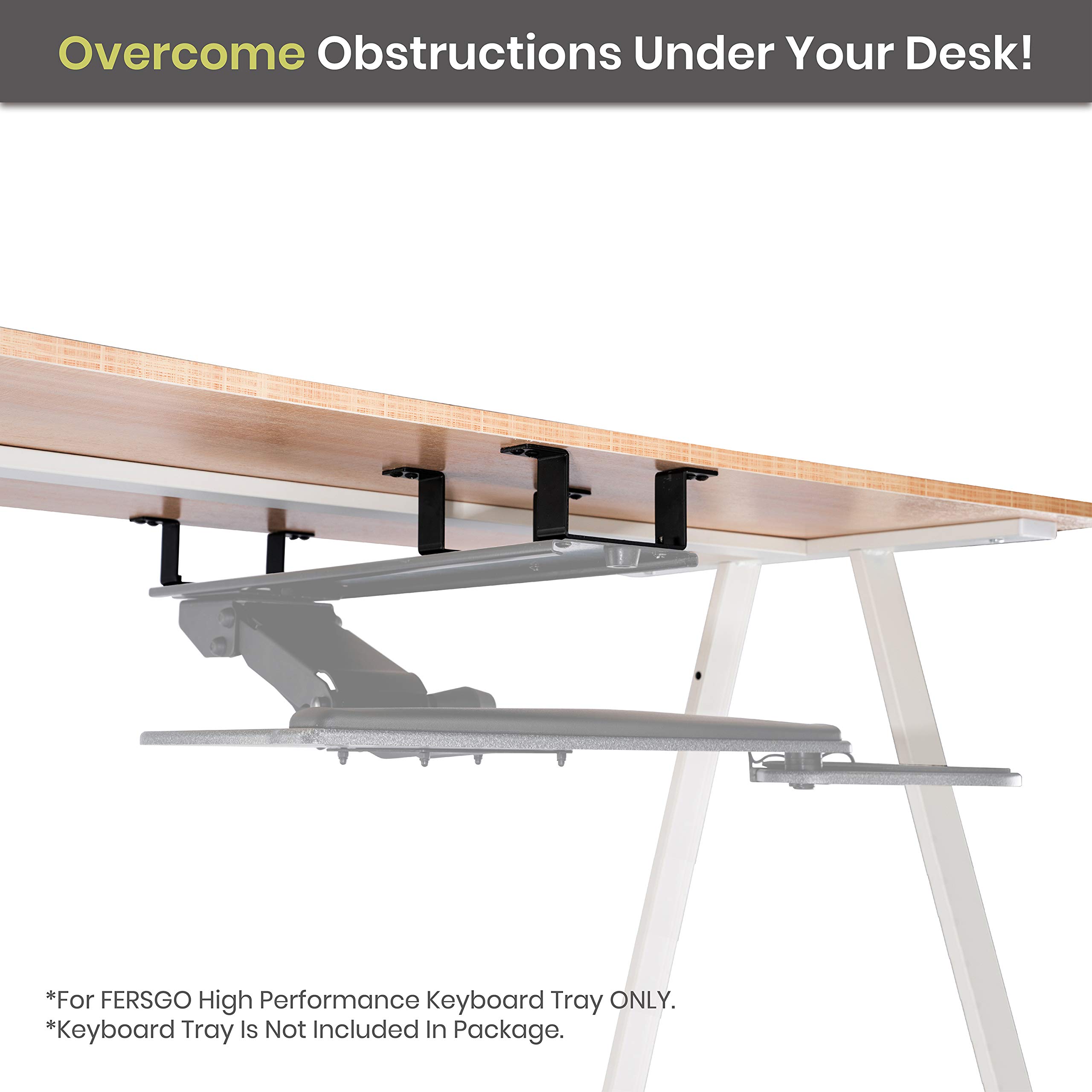 Ergonomic Under Desk Keyboard Tray Mounting Kit - Adjustable Height for 30