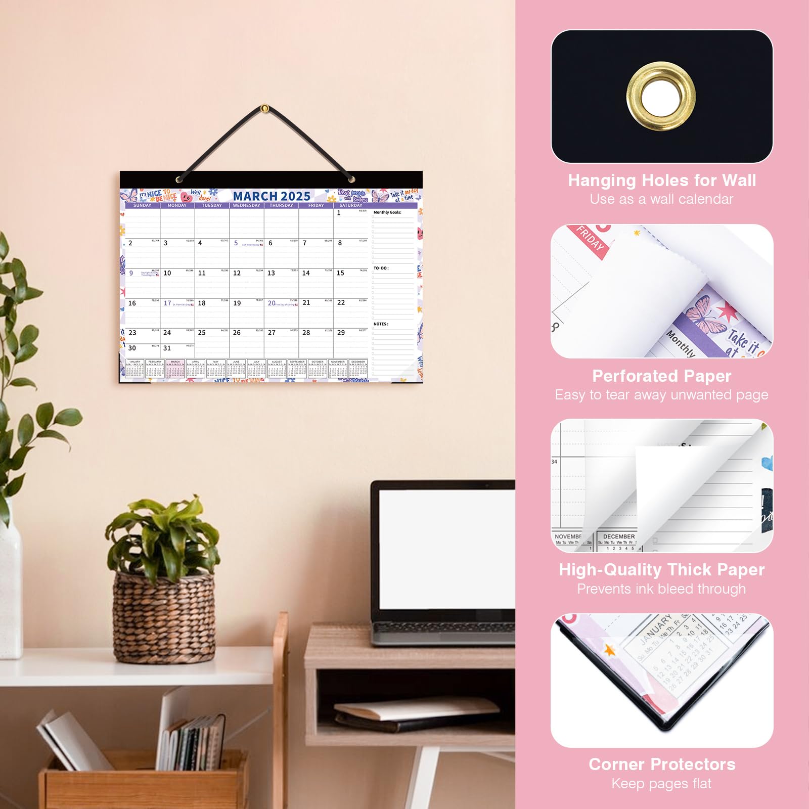 2025-2026 18-Month Desk Calendar Planner | Jan 2025 - Jun 2026 | 17