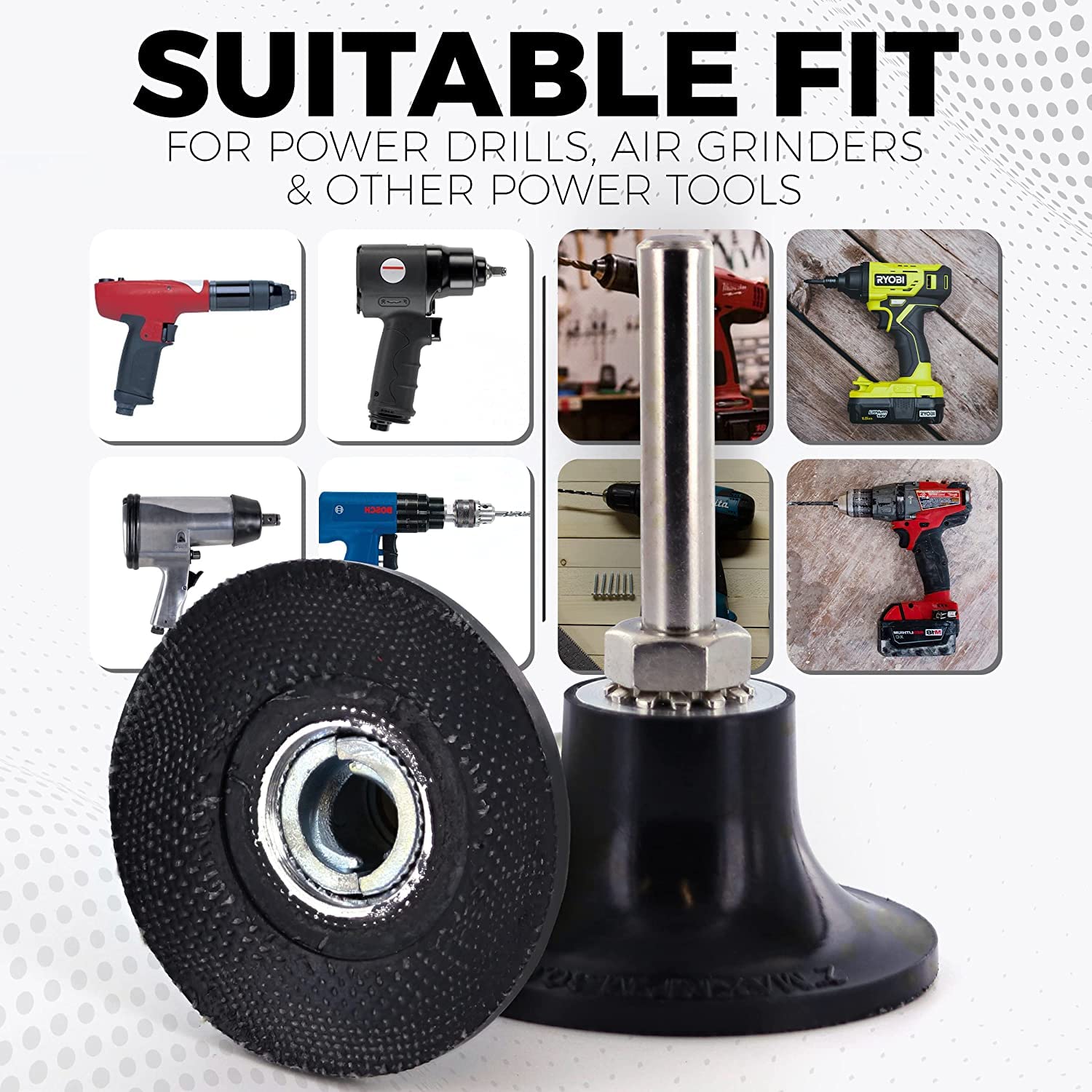 3PCS 2 Inch Die Grinder Sanding Disc Kit with 1/4
