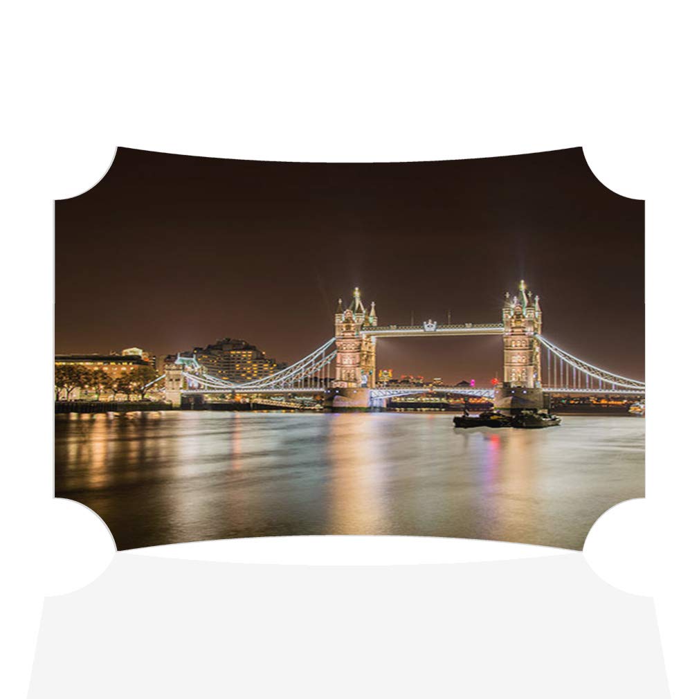 London Tower Bridge Night Art Print - Horizontal Wall Decor Picture Frame 12x8 Inches for Living Room, Bedroom & Office
