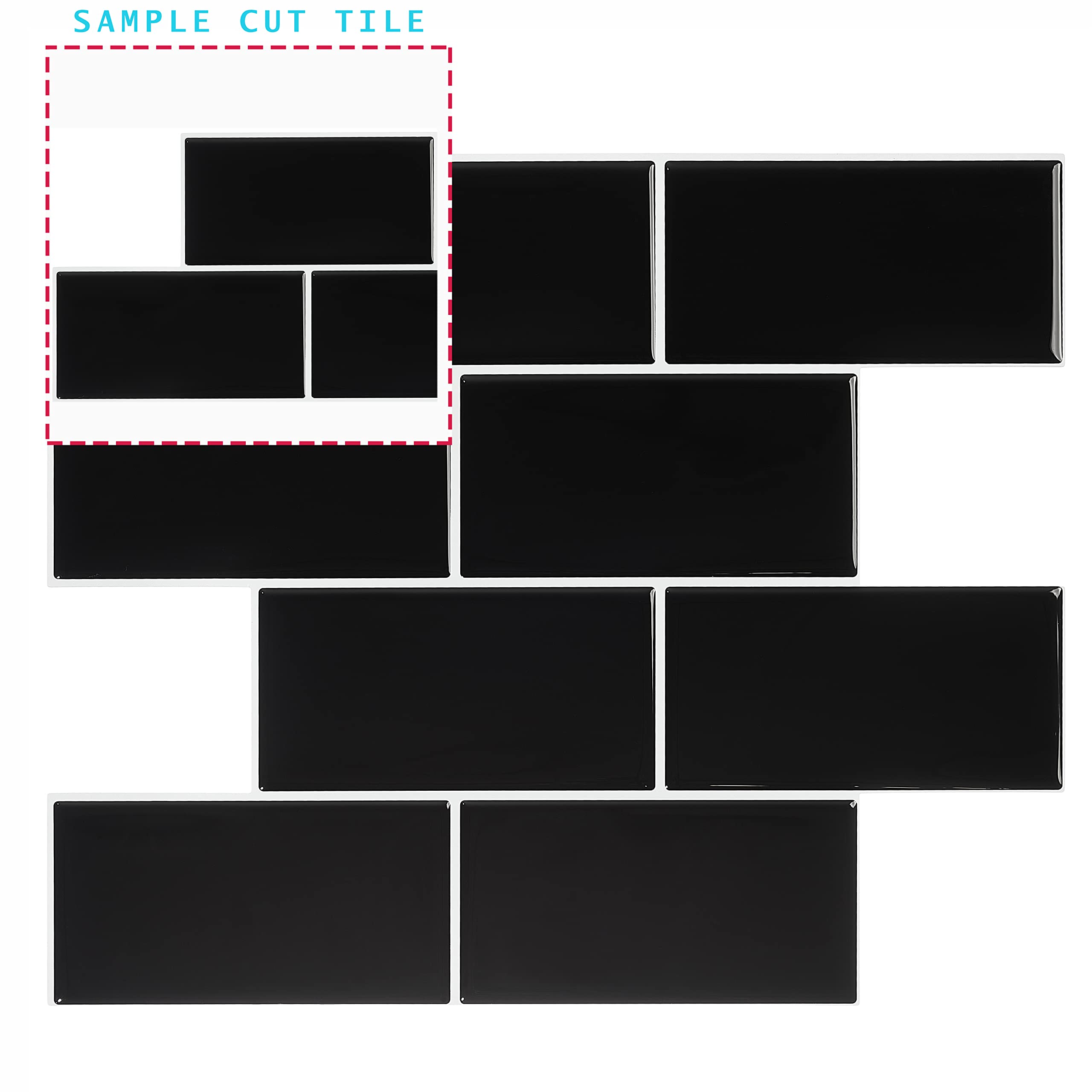 3D Gel Subway Tiles Peel & Stick - Kitchen Bathroom Backsplash - 5