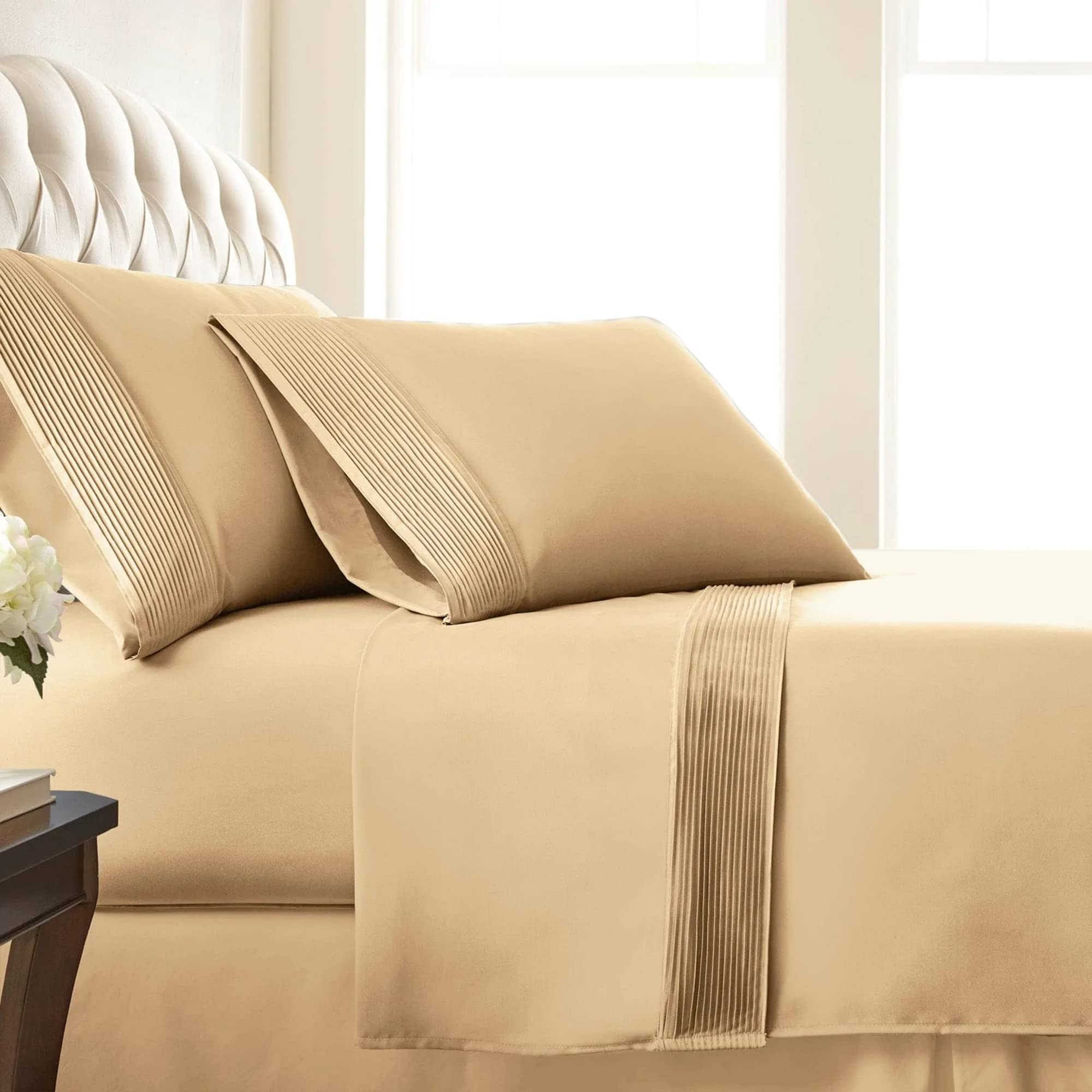 Southshore Fine Living Vilano Pleats 4-Piece Queen Sheet Set - 21