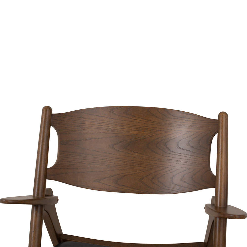 CAMRY Lounge Chair - Walnut & Black Fabric - Modern Accent Chair for Living Room, Bedroom, or Office - Comfortable Reading Chair with Sturdy Wooden Frame