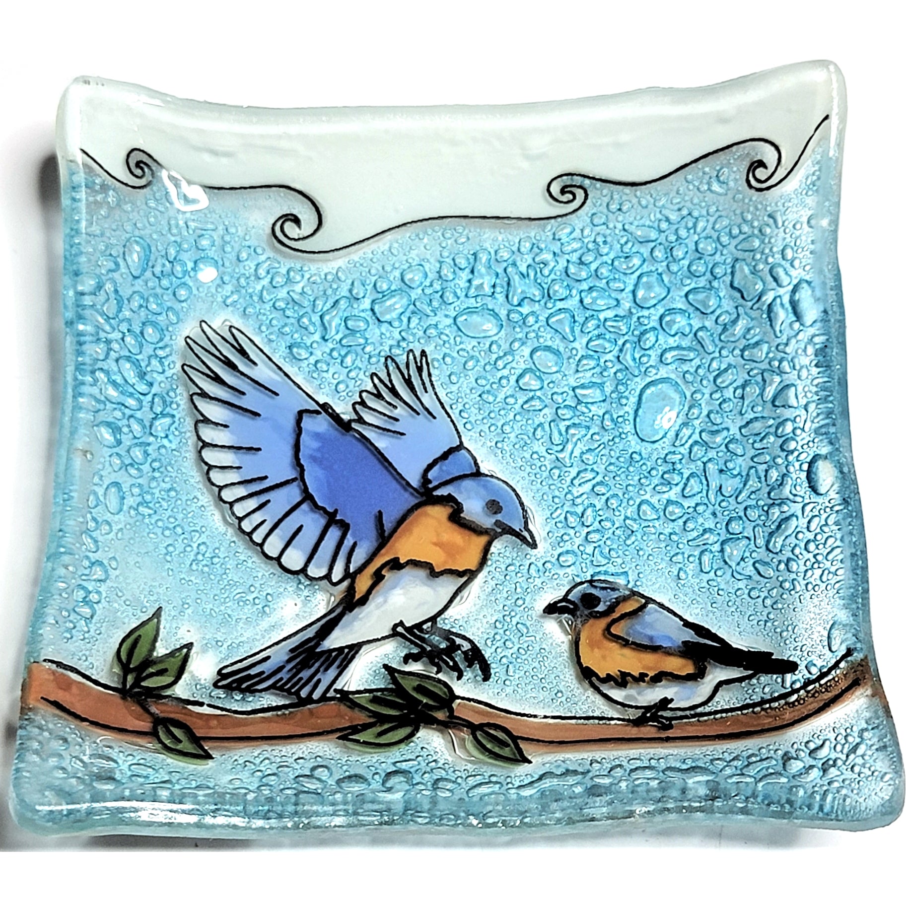 Blue Bird Small Plate - Elegant Ceramic Appetizer Plate for Desserts, Snacks & Hors d'Oeuvres - Perfect for Dinner Parties, Tea Time & Home Decor