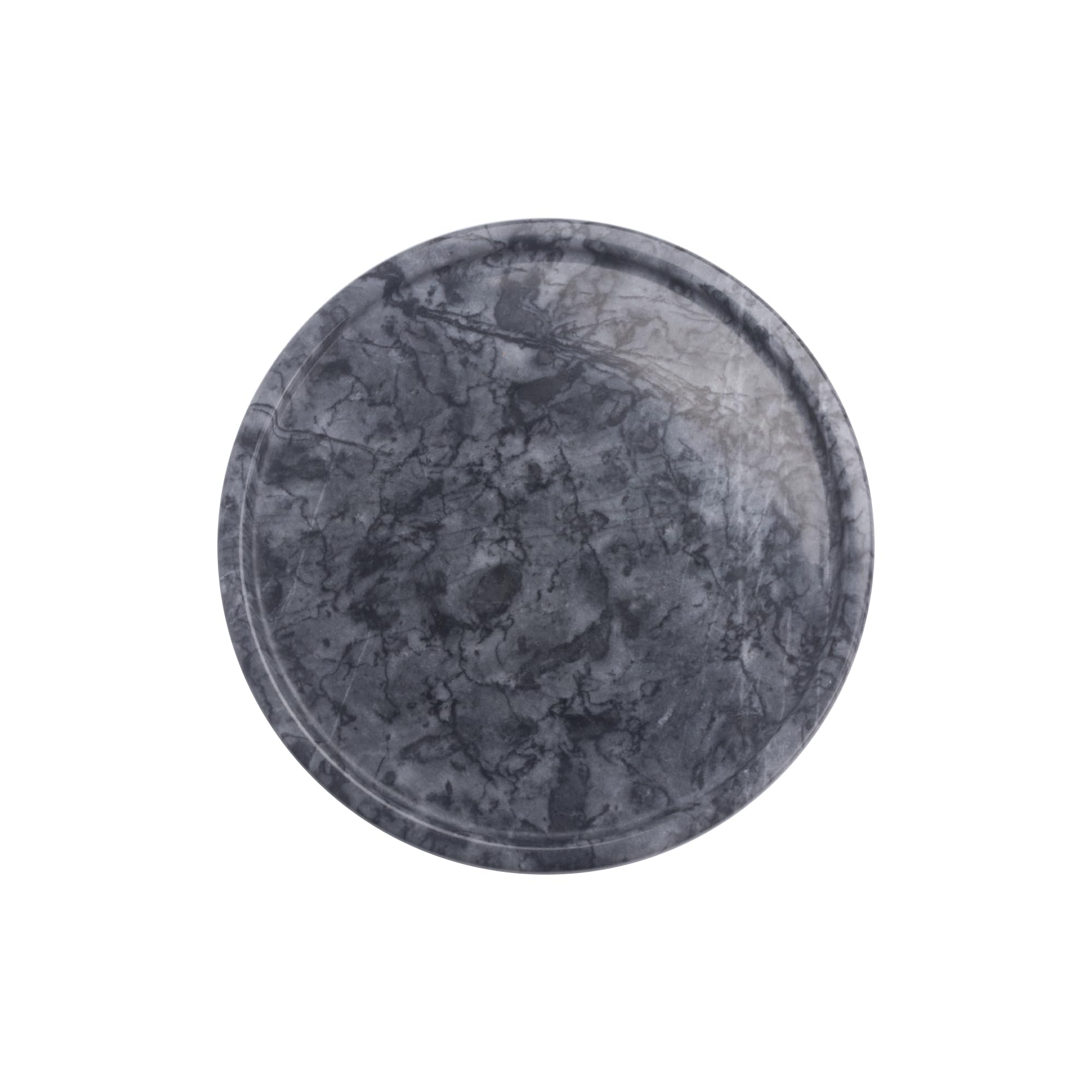 Round Natural Black Marble Tray - 8 Inch Decorative Vanity Tray for Bathroom Countertop, Jewelry Organizer & Elegant Serving Tray | Perfect for Home Decor, Spa Essentials & Coffee Table Display