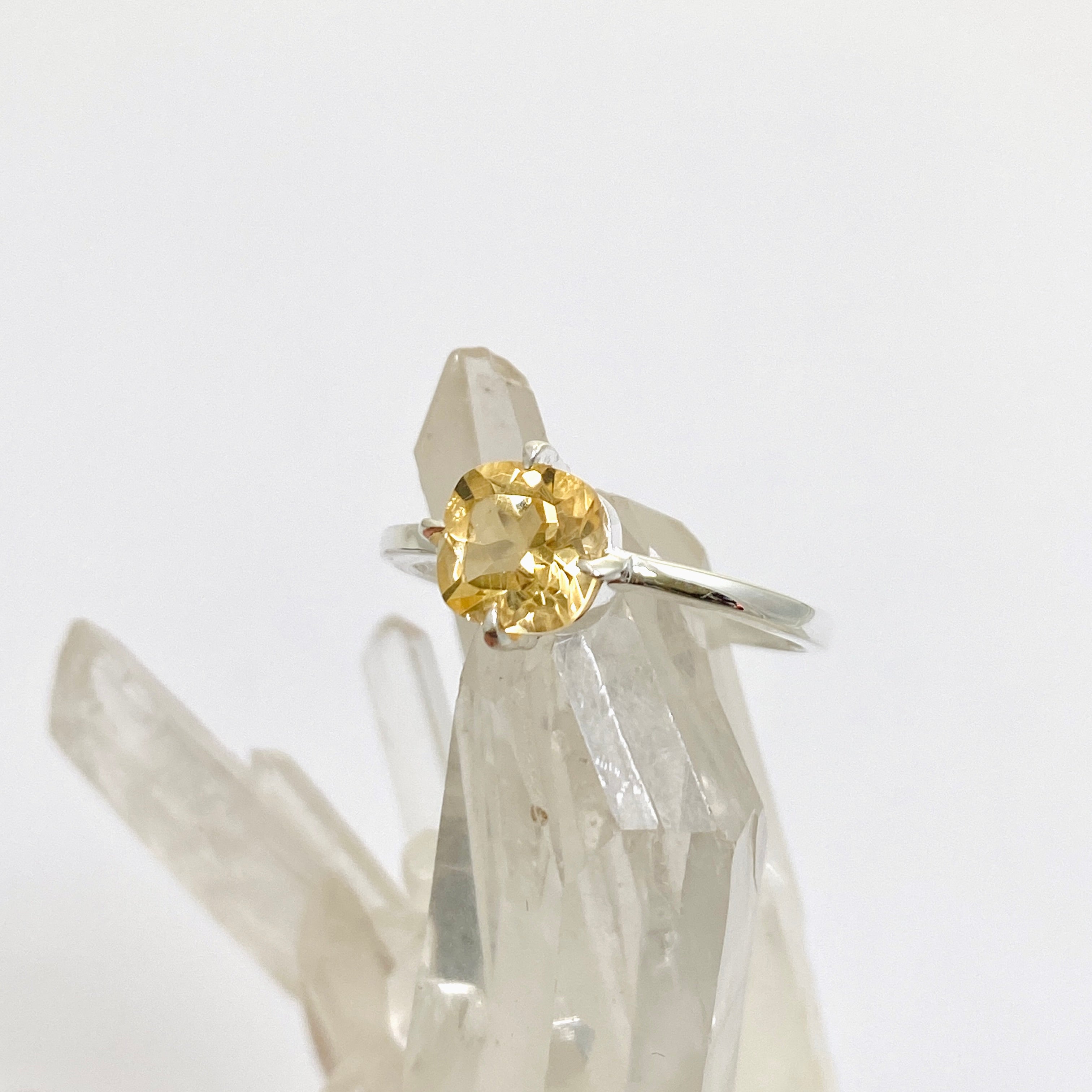 Natural Citrine Faceted Square Solitaire Ring 14K Gold Plated - Elegant Jewelry Gift for Women, Perfect for Engagement, Anniversary & Special Occasions