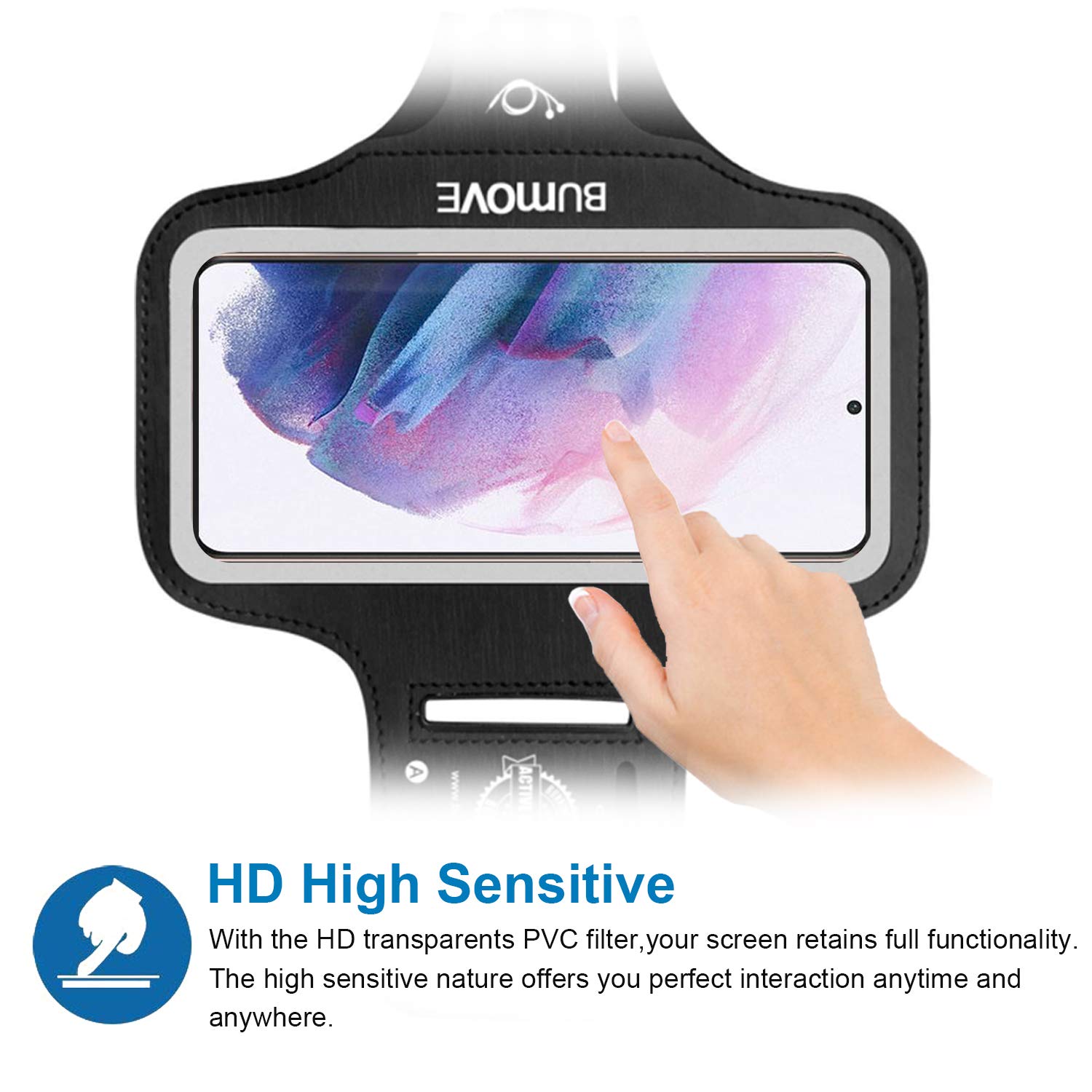 Samsung Galaxy S25/S24/S23/S22/S21/S20/S10 Running Armband with Card Holder - Adjustable Phone Armband for Gym, Workouts, Jogging & Sports (Black) - Perfect for Running, Cycling, Fitness Training & Outdoor Activities