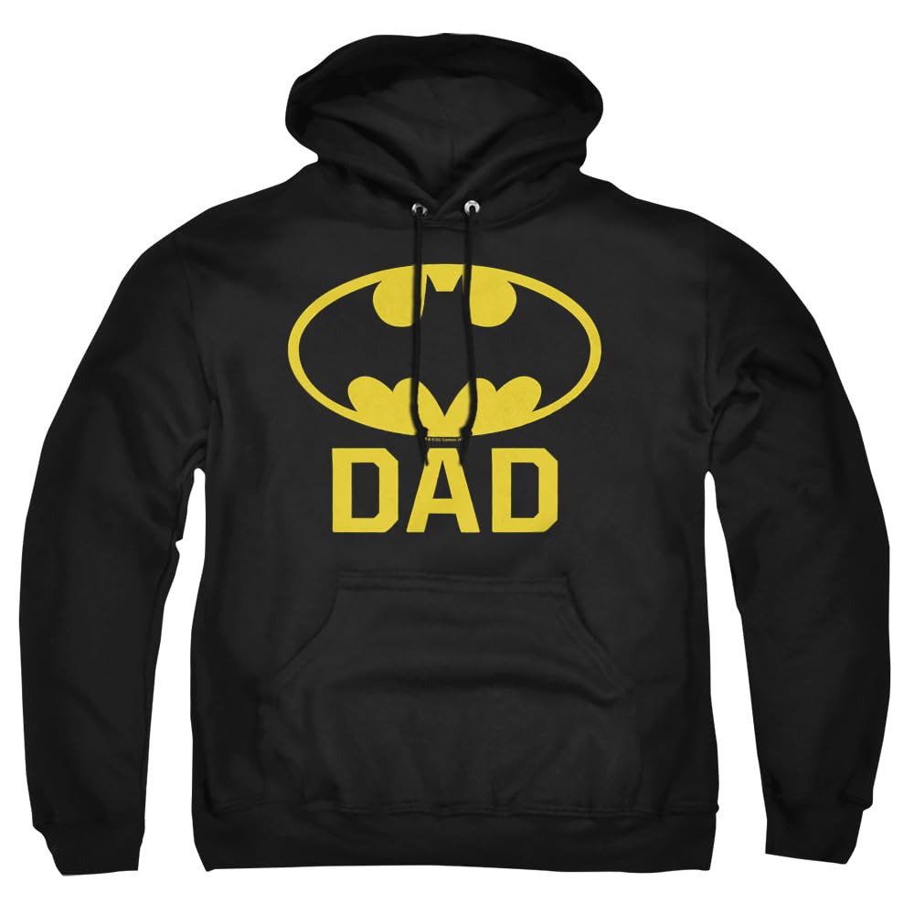 Trevco Batman Bat Dad Unisex Adult Pullover Hoodie - Soft Cotton Fleece Sweatshirt for Men & Women - Perfect for Casual Wear, Cosplay & Superhero Fans