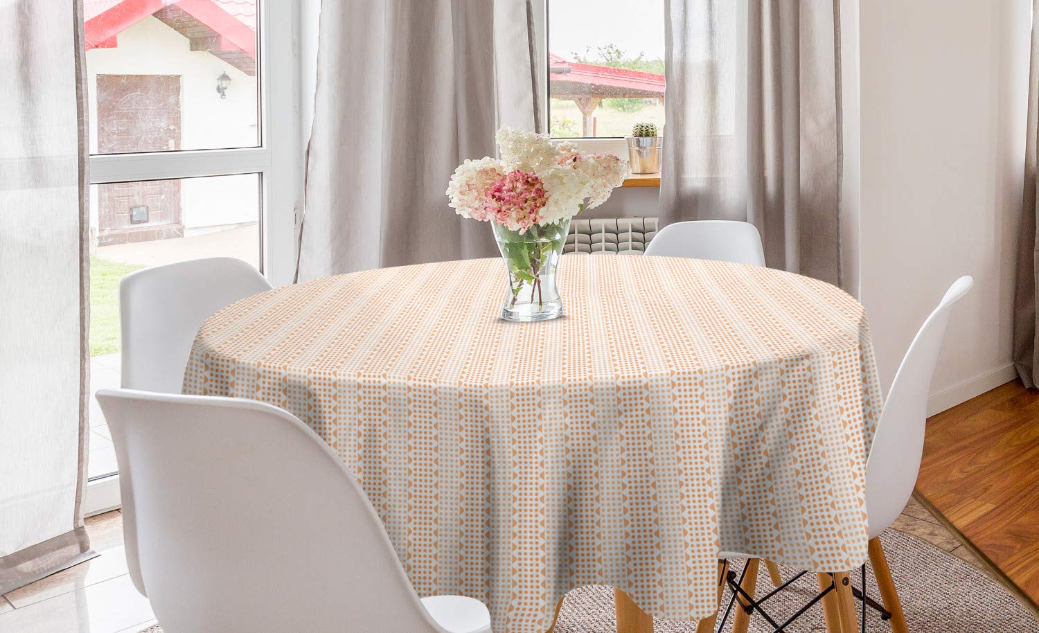 Ambesonne Geometric Round Tablecloth 60