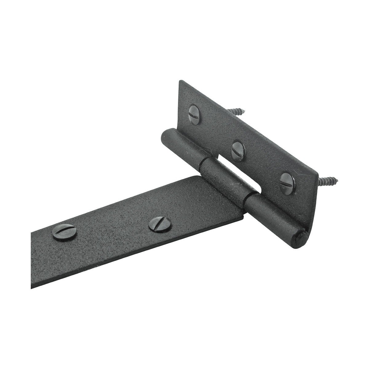 Black T Strap Shed Door Hinge 11 Inch - Rustic Flush Mount Cast Iron Barn Door Hinge with Hardware (Pack of 10) - Perfect for Barn Doors, Sheds, Garage Doors & Outdoor Structures