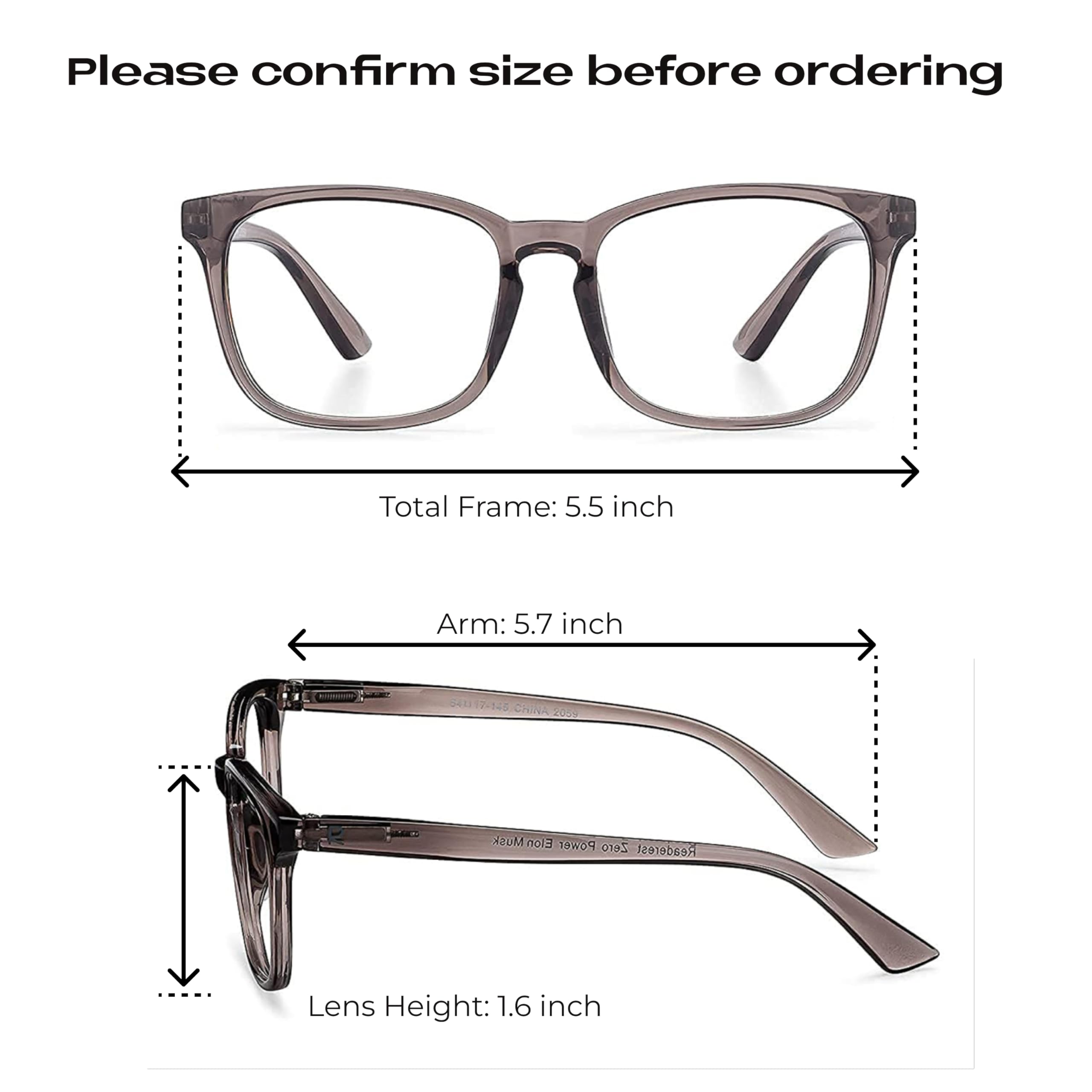 Readerest Blue Light Blocking Reading Glasses - 2.00 Magnification Computer Eyeglasses with Anti-Glare & UV Protection - Thin Reflective Lens for Men & Women (Charcoal) - Reduce Eye Strain for Work, Gaming & Digital Screen Use