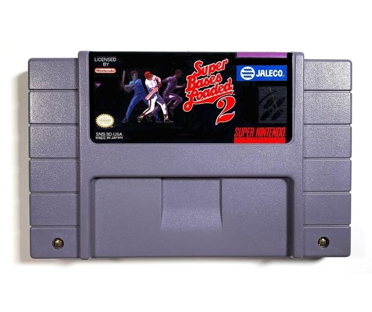 Renewed Super Bases Loaded 2 for Nintendo Super NES - Classic Baseball Video Game for Retro Gaming Enthusiasts & Collectors - Perfect for Nostalgic Gaming Nights & Sports-Themed Parties