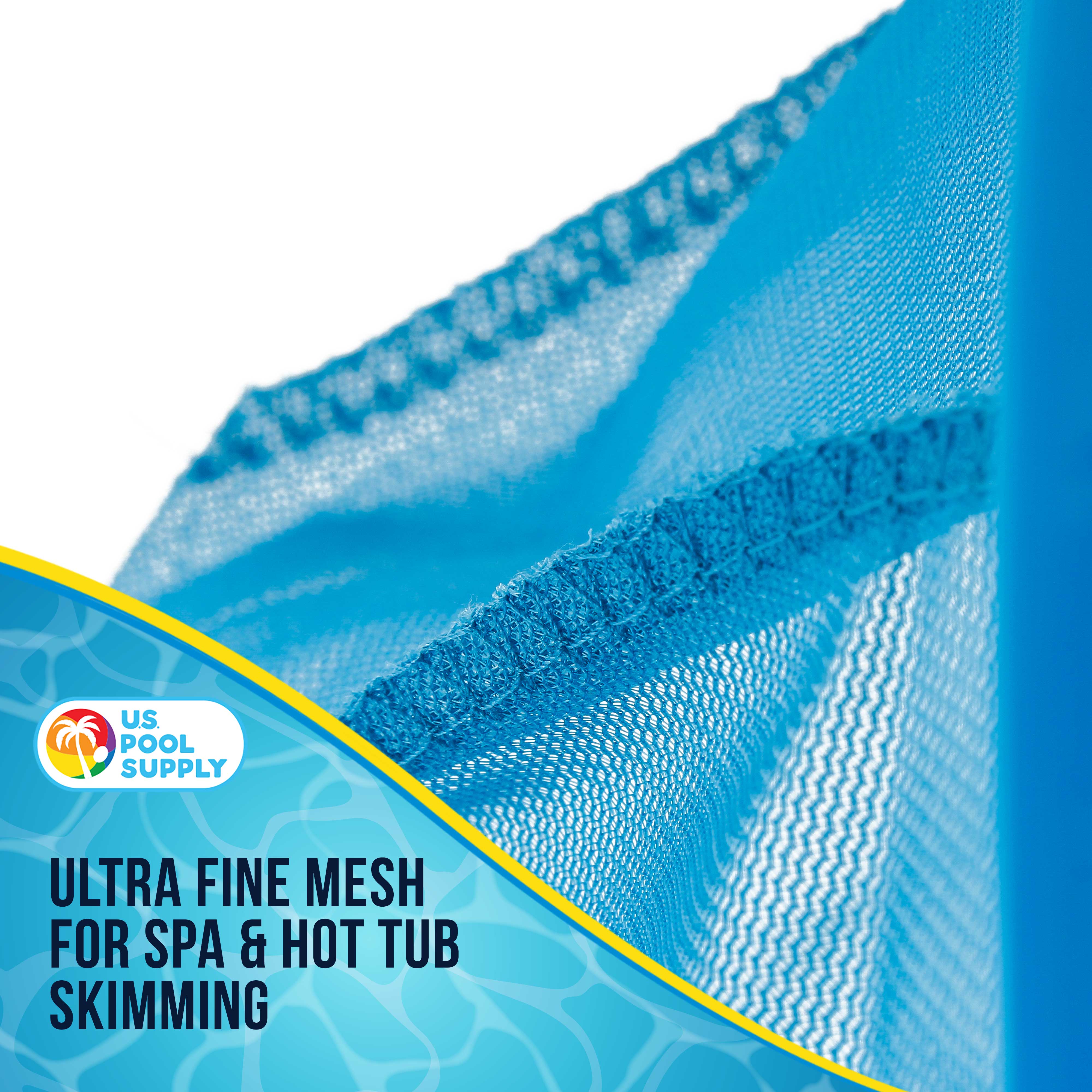 Professional Spa & Hot Tub Leaf Skimmer Net with 12ft Aluminum Pole - Ultra Fine Mesh Pool Cleaning Net for Leaves & Debris - Perfect for Inground & Above Ground Pools, Spas, and Hot Tubs