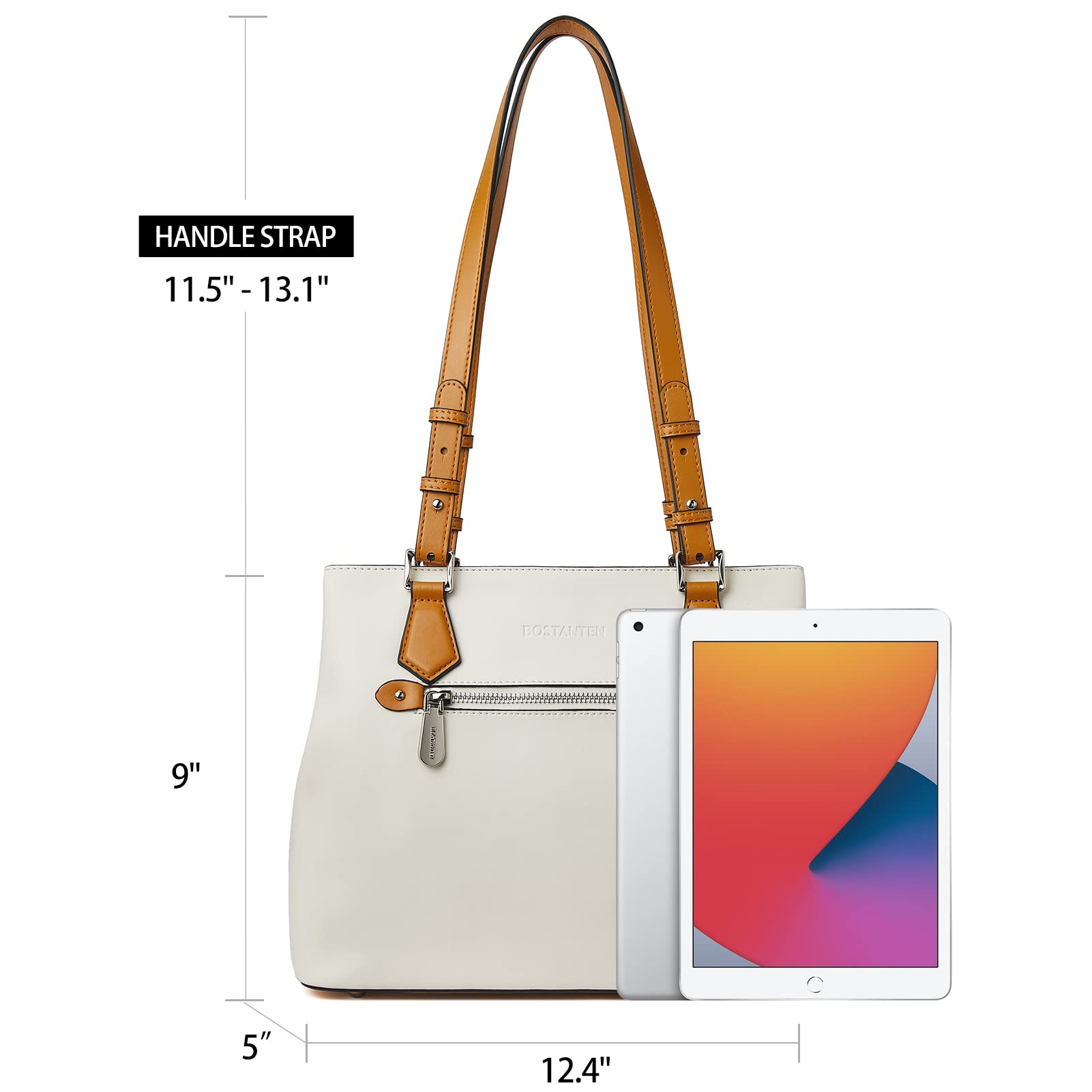 BOSTANTEN Genuine Leather Women's Handbag - Soft Designer Shoulder Bag & Top Handle Purse for Work, Travel & Everyday Use