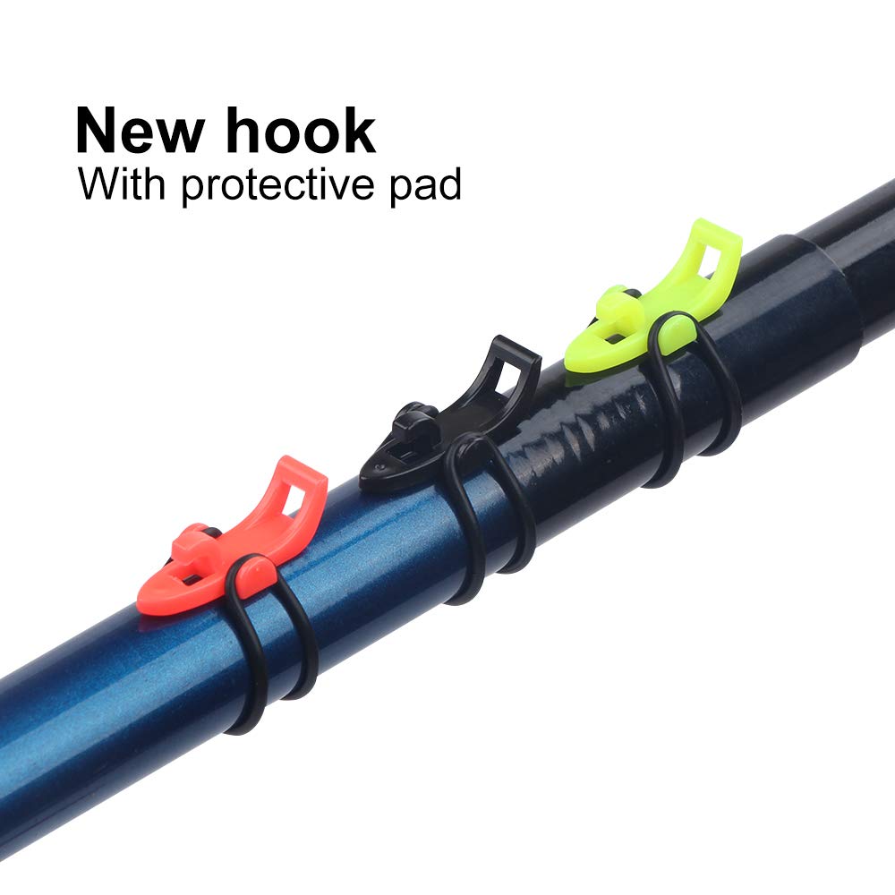**FISHNU Fishing Hook Keeper - 20pcs Bait Holder with 3 Sizes Elastic Rubber Rings for Worm & Treble Hooks | Secure Lures for Freshwater & Saltwater Fishing**    *(场景: Ideal for bass, trout, and saltwater fishing to keep lures organized and ready for quick bait changes.)*