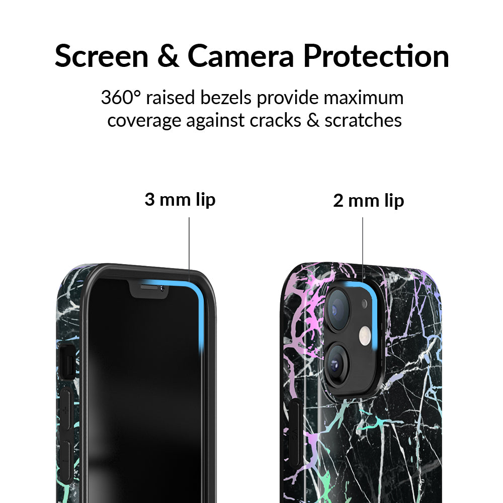 Holo Black Marble iPhone Case - Premium Protective Cover for iPhone [Model Numbers] | Shatterproof & Scratch-Resistant | Stylish Marble Design for Everyday Use, Work & Travel