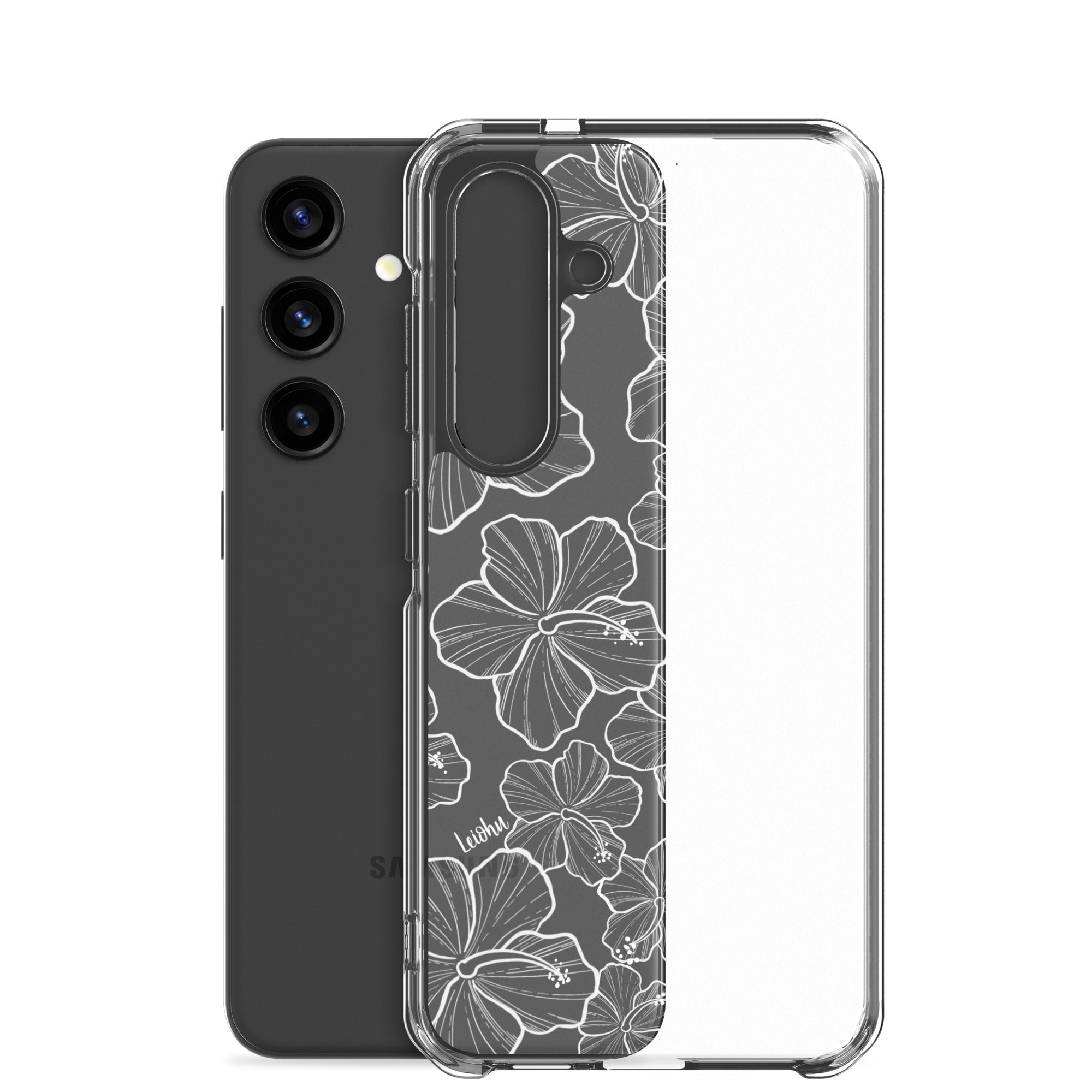 Hibiscus Flower Design Clear Phone Case for Samsung Galaxy S21/S20/Note 20 - Slim Protective Cover with Scratch Resistance - Perfect for Everyday Use, Work, and Travel