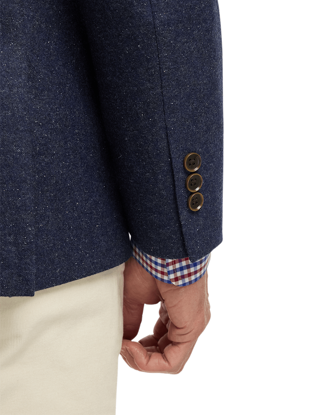 Premium Wool Blend Donegal Single Breasted Notch Lapel Blazer - Navy Blue | Business Casual & Formal Wear for Men | Office, Wedding & Special Occasions