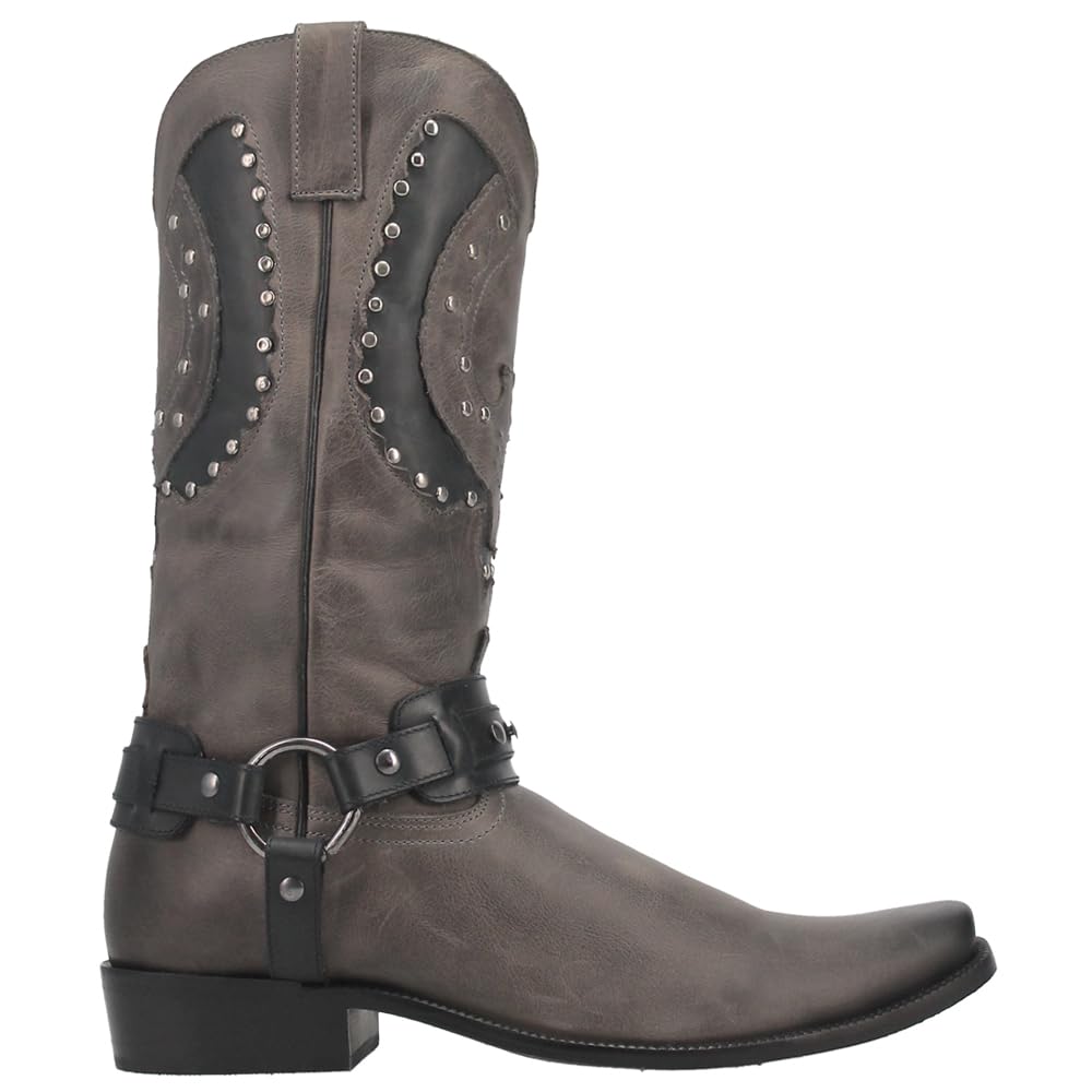 Dingo Men's War Eagle Studded Square Toe Pull-On Casual Boots - Mid Calf Western Boots for Men, Brown Leather Cowboy Boots | Perfect for Country Dancing, Rodeo & Everyday Wear