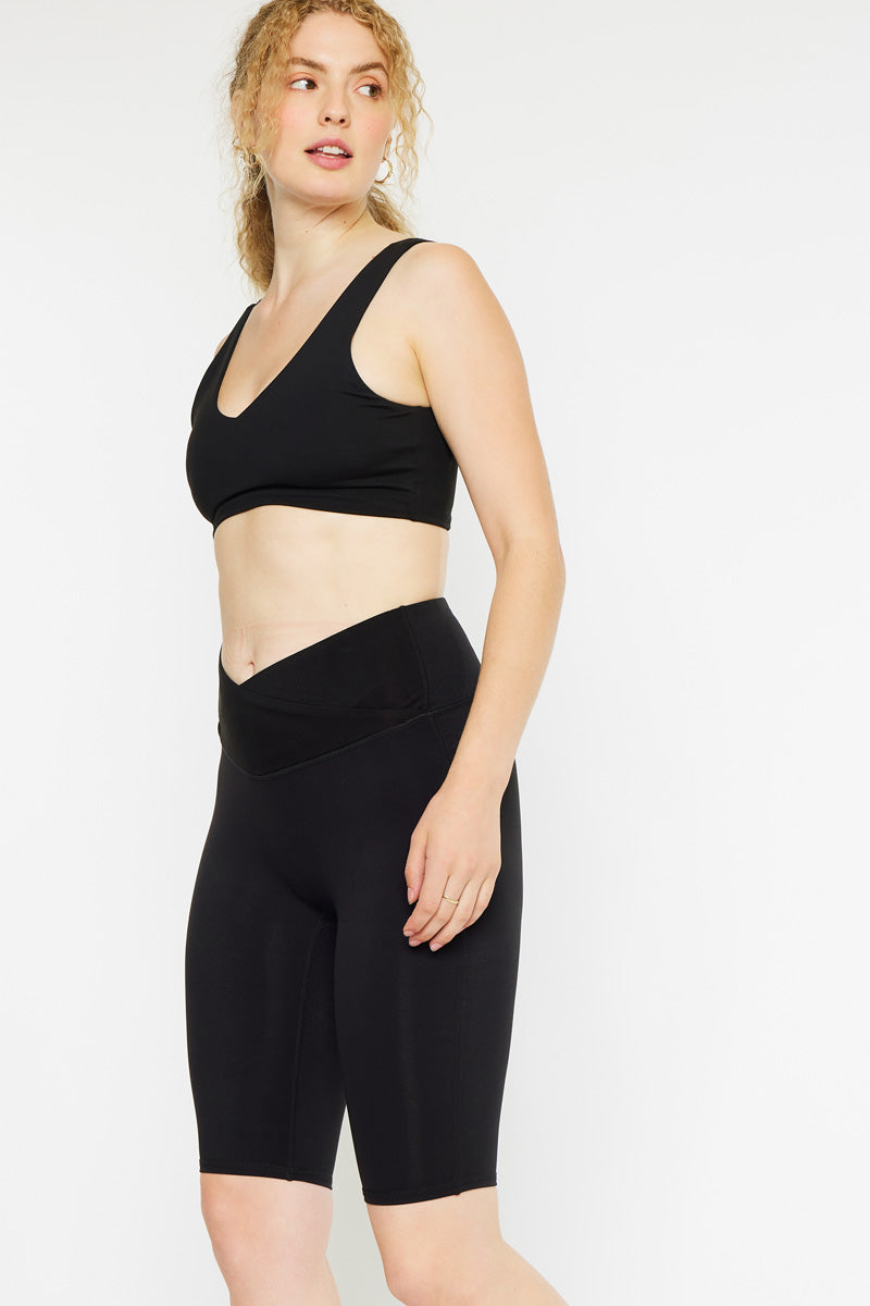 Neptune Mid Rise Active Shorts for Women - High Waist Yoga Running Workout Shorts with Pockets - Perfect for Gym, Jogging, and Lounge Wear