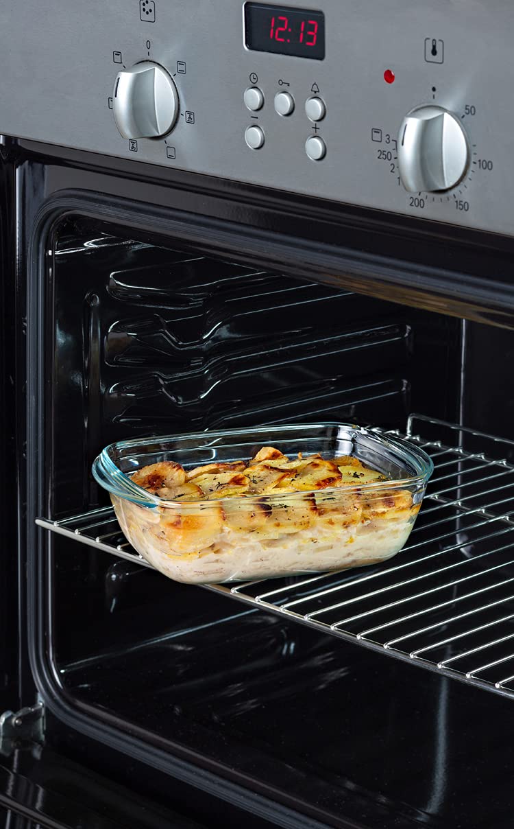 334S116 Rectangular Tempered Borosilicate Glass Food Storage Containers - Microwave & Oven Safe (Lid Not Included) - BPA Free 3-Piece Set Made in France - Perfect for Meal Prep, Leftovers & Reheating