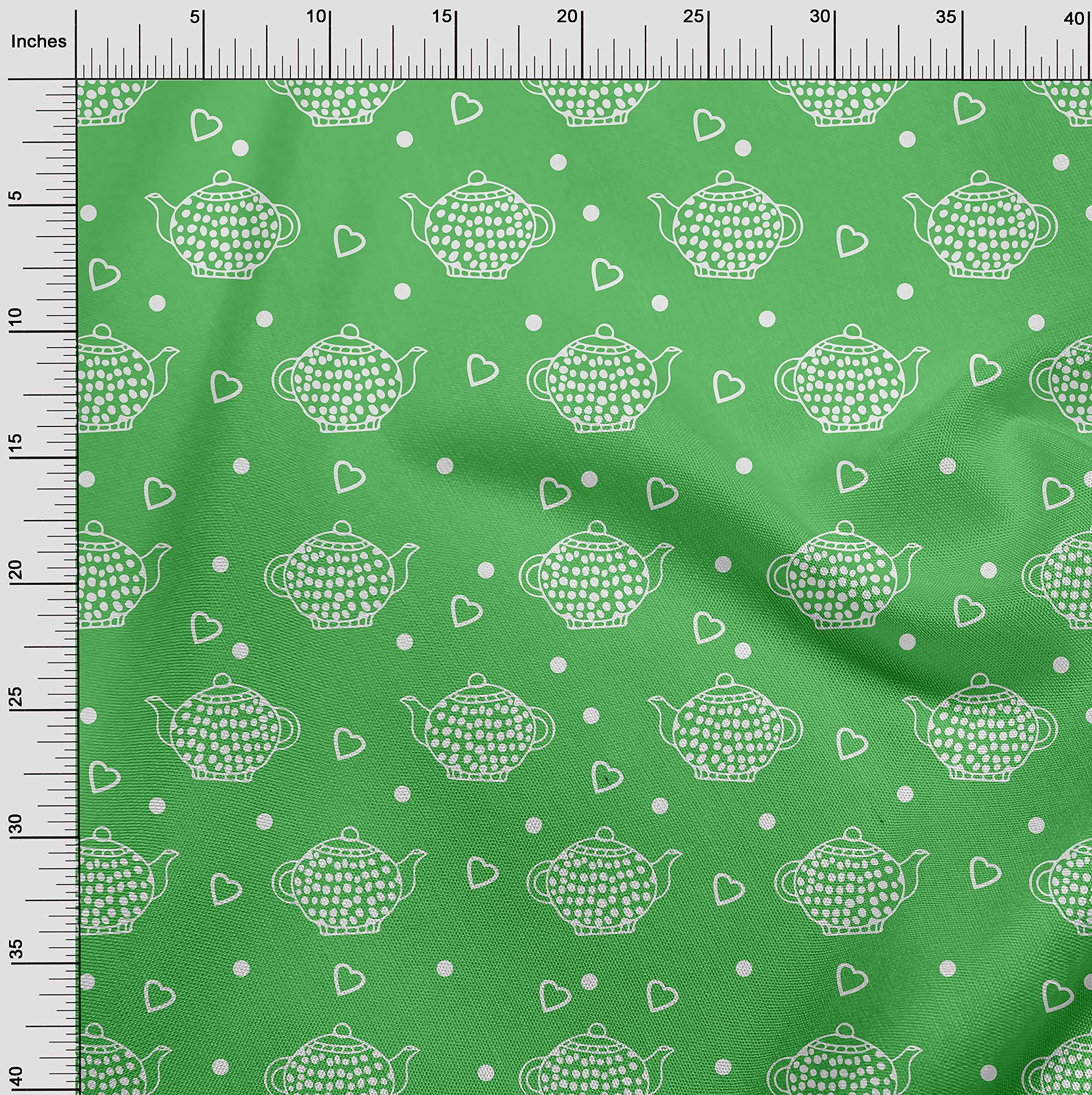 oneOone Silk Tabby Light Green Fabric - 42 Inch Wide for Tea Kettle Covers, Sewing & Craft Projects | Premium Fabric Prints by the Yard | Perfect for DIY Home Decor, Quilting, and Fashion Accessories