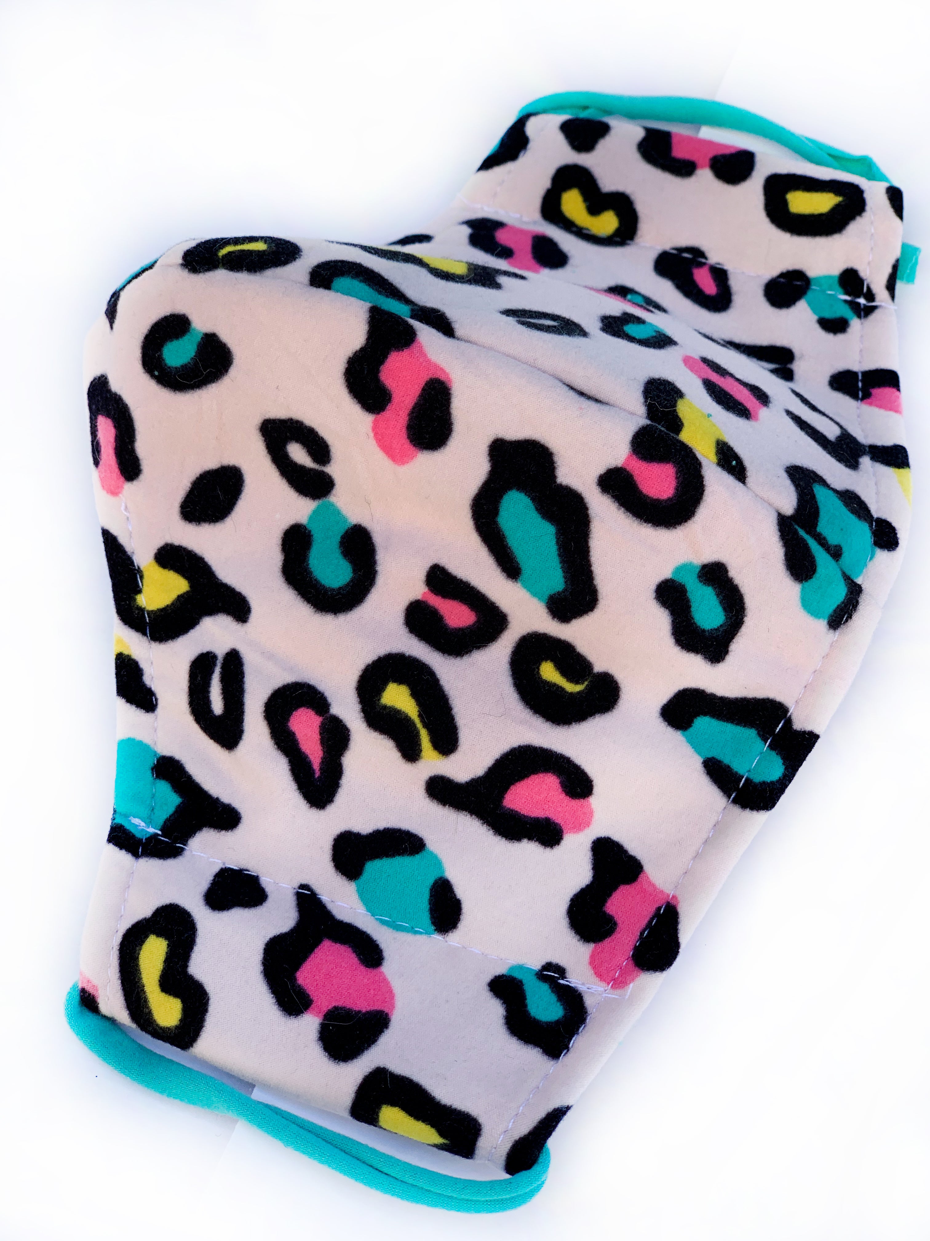 Pastel Panther Print Face Mask - Soft & Breathable for Daily Wear, Parties, and Cosplay - Comfortable Fabric with Adjustable Ear Loops