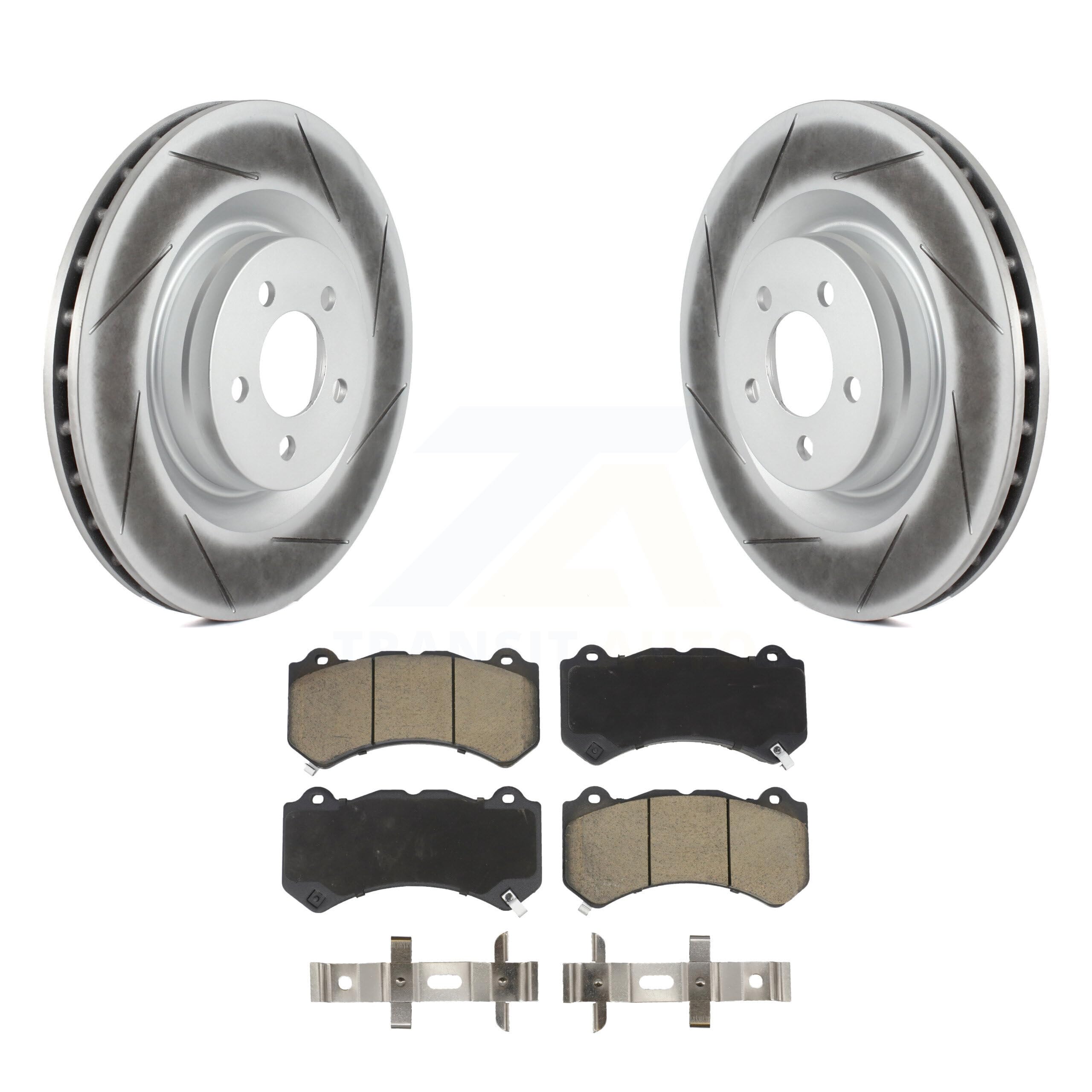 High-Performance Front Coated Disc Brake Rotors & Ceramic Pads Kit - Compatible with Dodge Challenger & Charger (KGC-100130) - Perfect for Racing, Daily Driving & Heavy-Duty Use