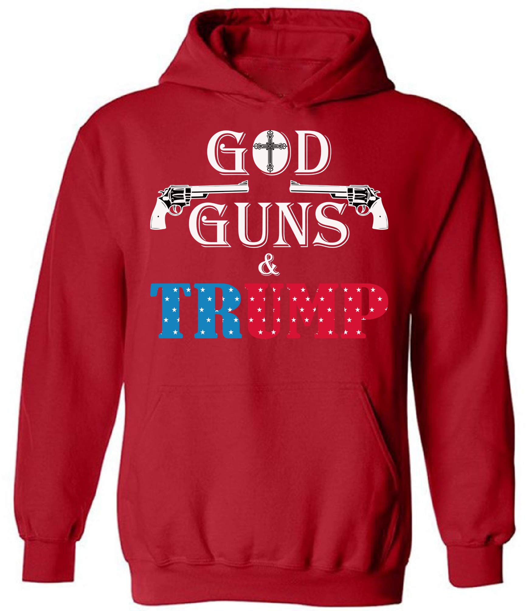 Trump Hoodie - Patriotic God and Guns Hooded Sweatshirt for Men & Women | American Flag Design | Perfect for Political Rallies, Conservative Events & Everyday Wear