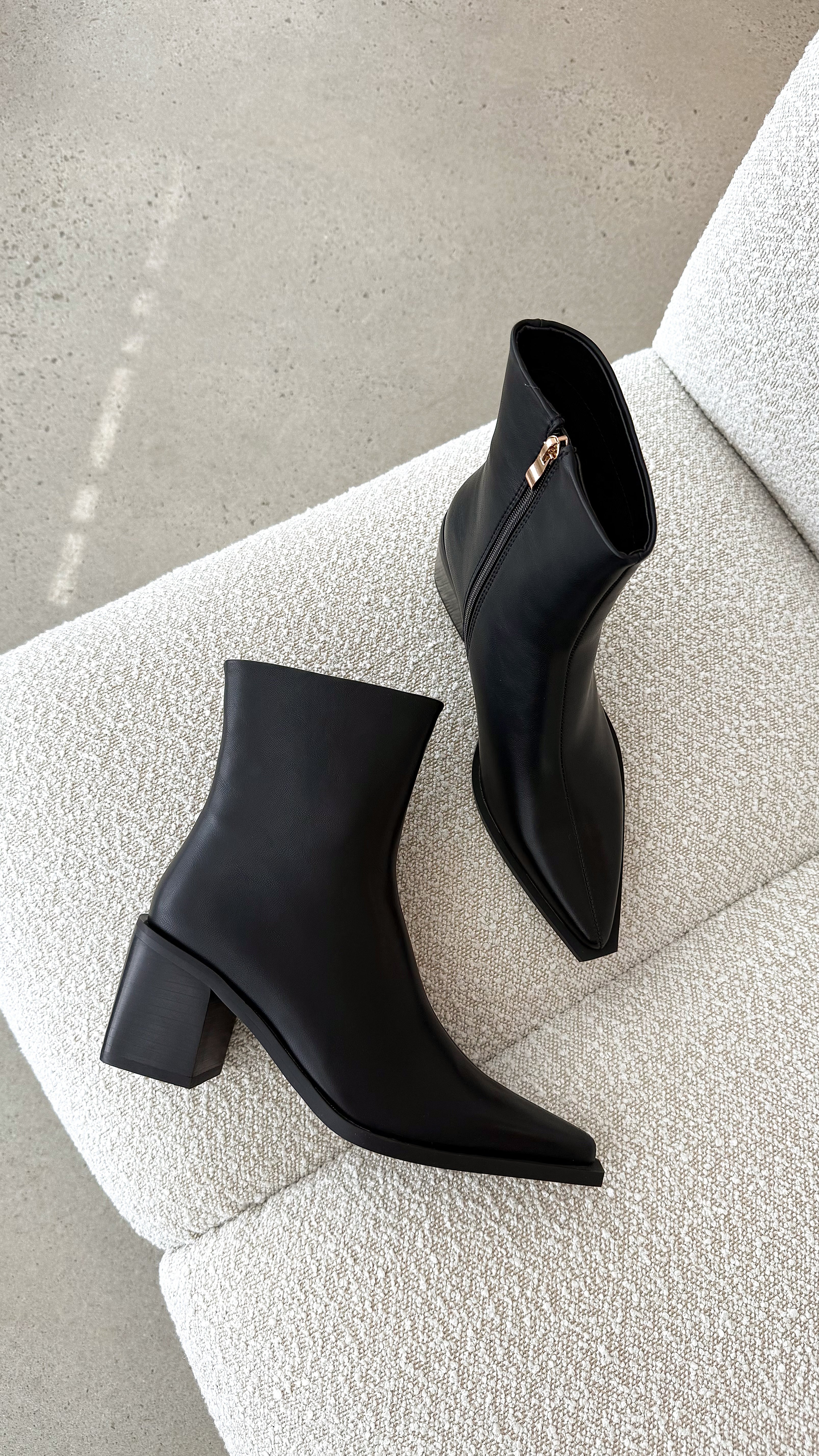 Leanora Black Boots for Women - Stylish & Comfortable Ankle Boots for Fall, Winter & Everyday Wear