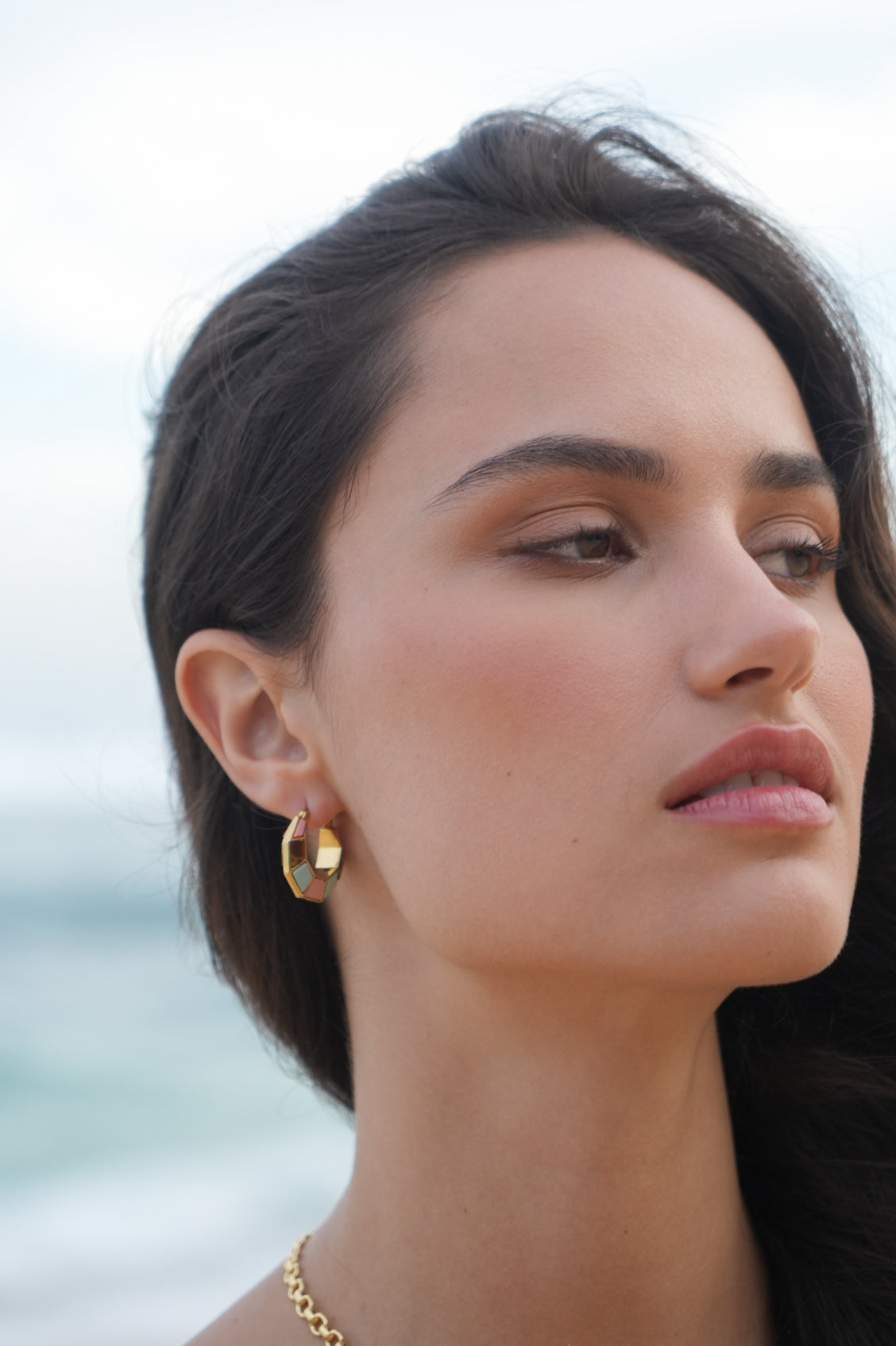 Mixed Gemstone Octagon Hinge Hoop Earrings - Dainty Boho Jewelry for Women - Perfect for Parties, Weddings & Everyday Wear