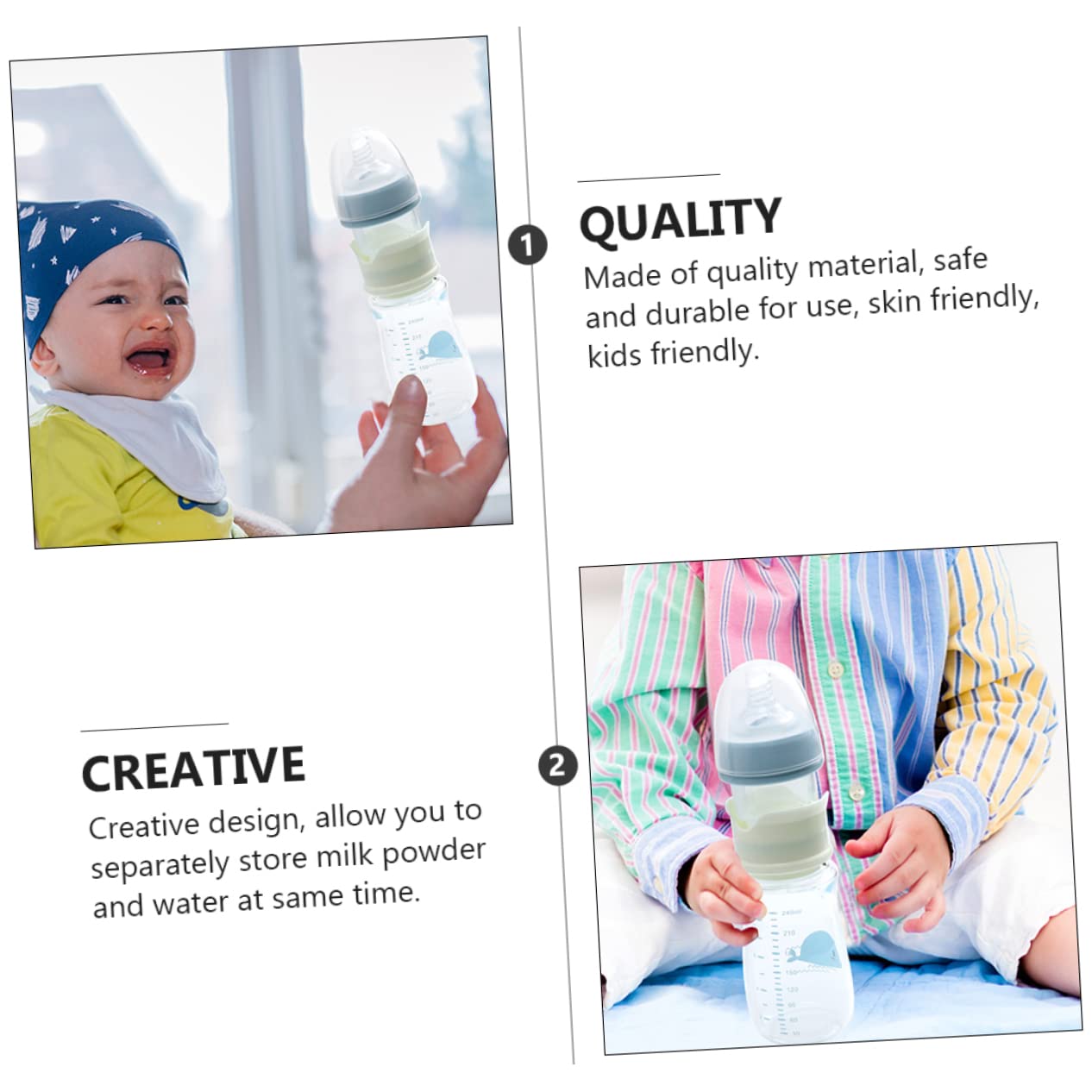 **Kichvoe 5-Piece Newborn Feeding Set - Glass Baby Bottles, Breast Milk Storage, Pacifier & Travel Powder Mixer for Infants | Ideal for Home, Travel & On-the-Go Feeding**