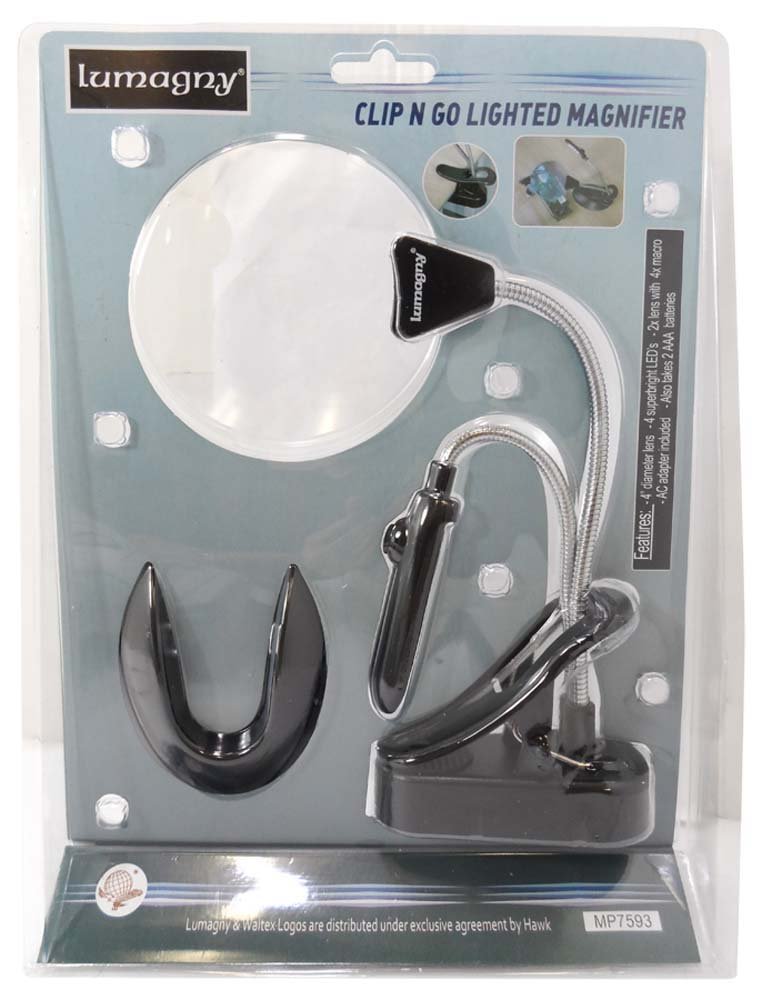 Double Gooseneck LED Magnifier Lamp with Clip - 4