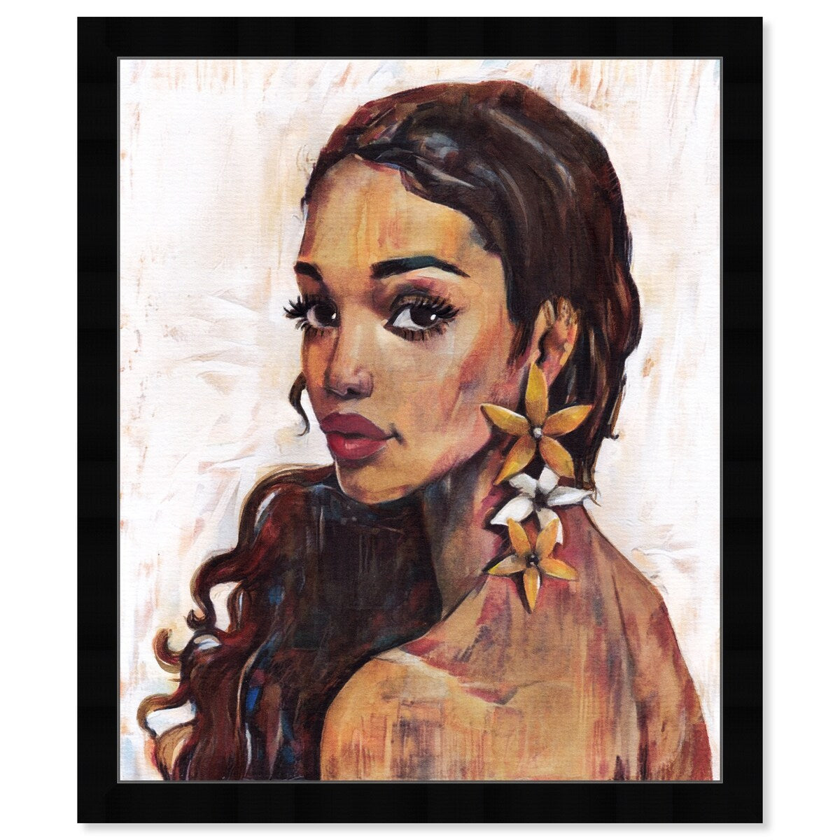 Elegant White Floral Framed Wall Art Print - Traditional Flower Painting for Bedroom Decor | Perfect for Home, Living Room & Office Interior Design