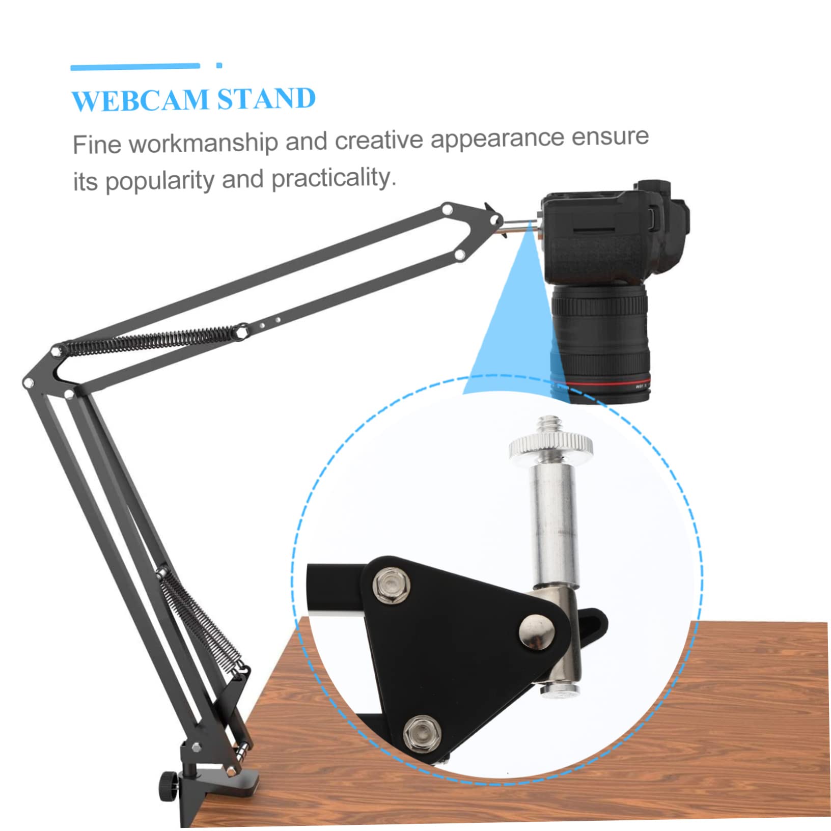 COLLBATH Heavy Duty Metal Cantilever Bracket - Adjustable Webcam Clamp & Camera Holder with Scissor Arm Stand for Desktop - Perfect for Streaming, Video Conferencing, Gaming, and Home Office Setup