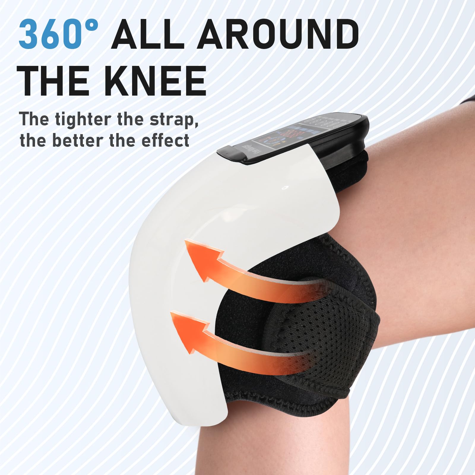 4-in-1 Cordless Knee Massager with Heating, Vibration & Red Light Therapy - Portable 3D Massage for Pain Relief - Rechargeable Gift for Family, Friends - Perfect for Arthritis, Sports Recovery & Home Relaxation