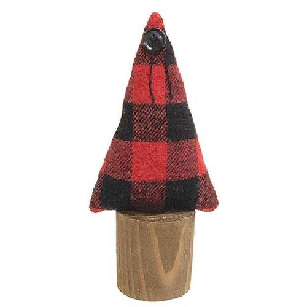 Buffalo Check Christmas Tree on Stump 7.5ft - Rustic Plaid Holiday Decor for Farmhouse, Cabin & Cozy Home Christmas Decorations