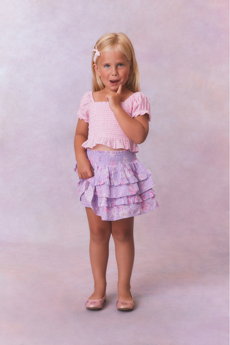 Girls Floral Print Cotton Billie Skirt - Comfortable & Stylish Summer Skirt for Kids, Perfect for School, Parties & Outdoor Activities