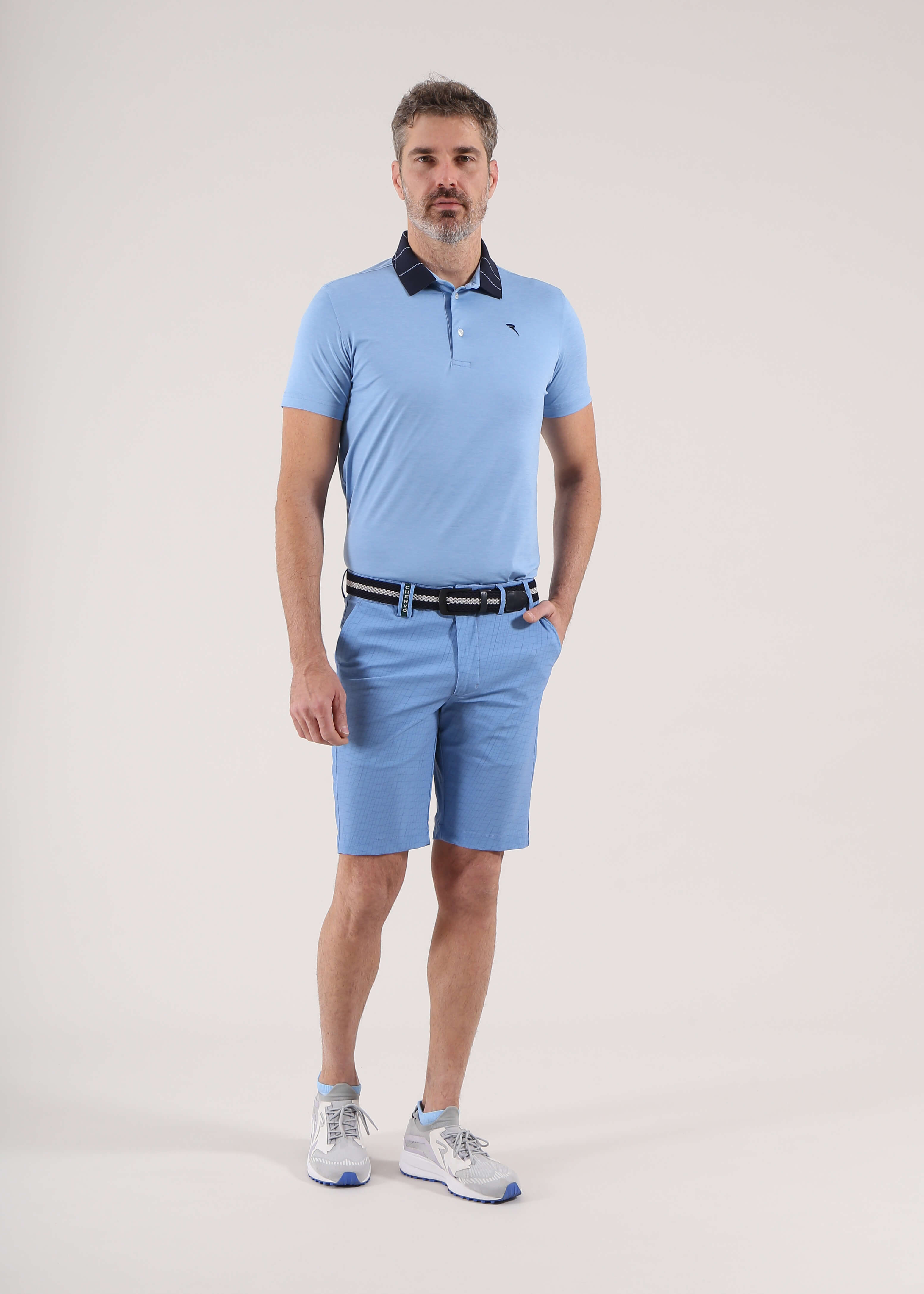 ASSODIPICCHE SUNBLOCK® Melange Polo Shirt for Men - UPF 50+ Sun Protection, Breathable & Quick-Dry - Perfect for Golf, Tennis & Outdoor Activities | Final Sale