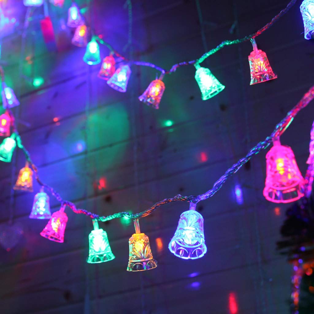 Dumanfs 1.5M 10LED Battery Operated Christmas String Lights - Yellow Bell Shaped Fairy Lights for Xmas Tree Decor, Outdoor Party, Garden & Holiday Decoration - Perfect for Indoor/Outdoor Christmas, Wedding, Birthday Party Decorations