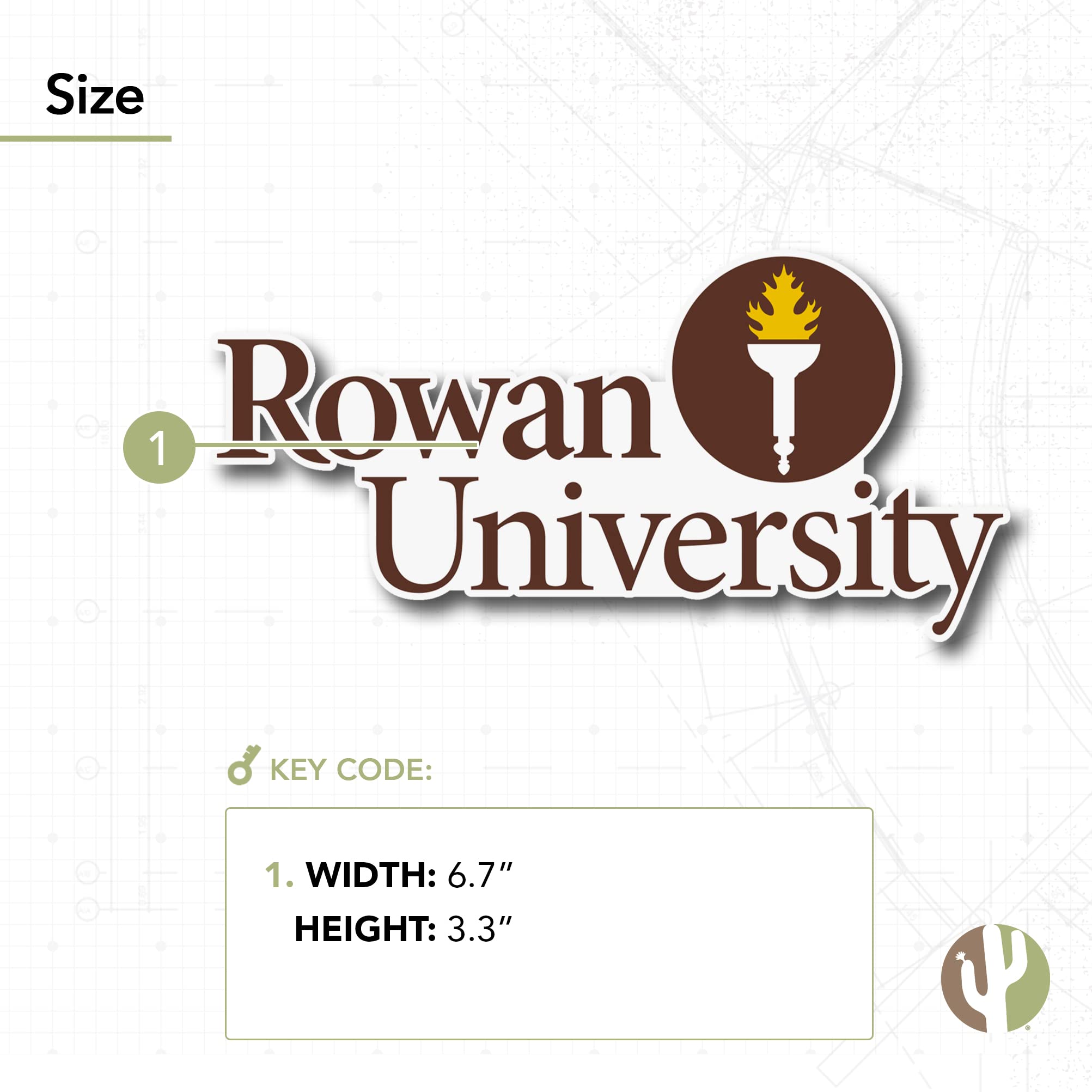 Desert Cactus Rowan University Sticker - Vinyl Decal for Laptop, Water Bottle, Car & Scrapbook - Perfect for College Students, Dorm Decor & School Spirit (IND 00055a)