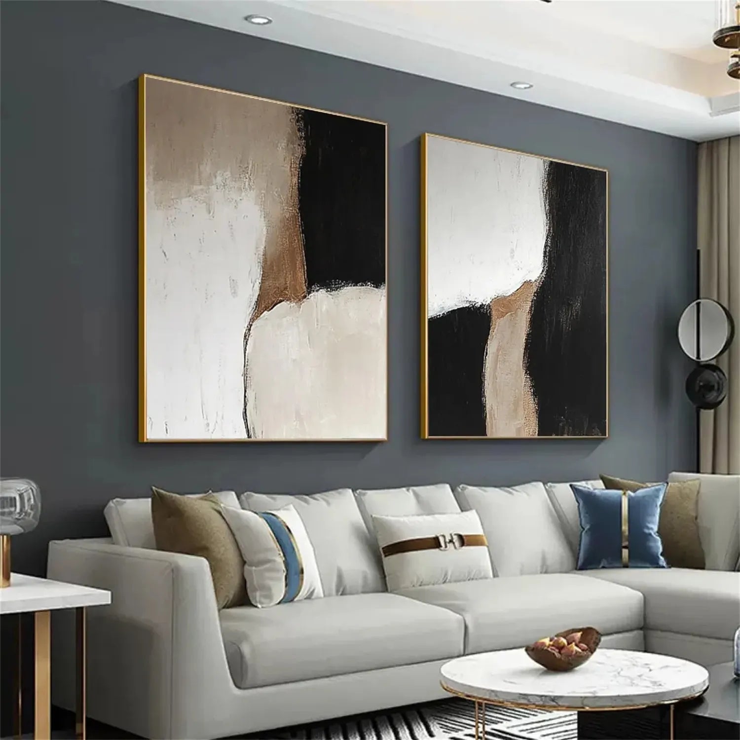Abstract Tranquility Set of 2 Wall Art Paintings - Modern Canvas Prints for Living Room, Bedroom & Office Decor #WS193 | Home & Office Wall Decorations