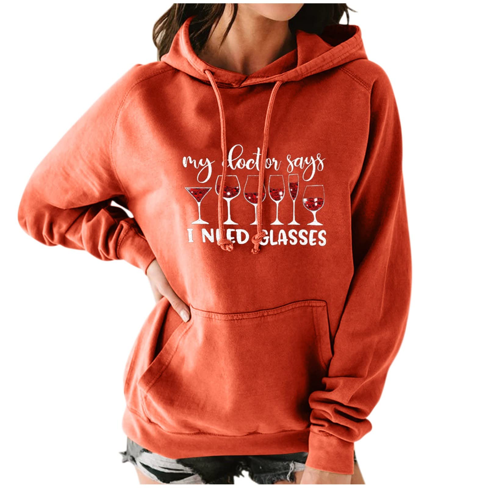 Women's Casual Soft Hooded Sweatshirt with Drawstring - Long Sleeve Cozy Pullover for Spring - Perfect for Outdoor Activities, Lounge Wear & Everyday Comfort