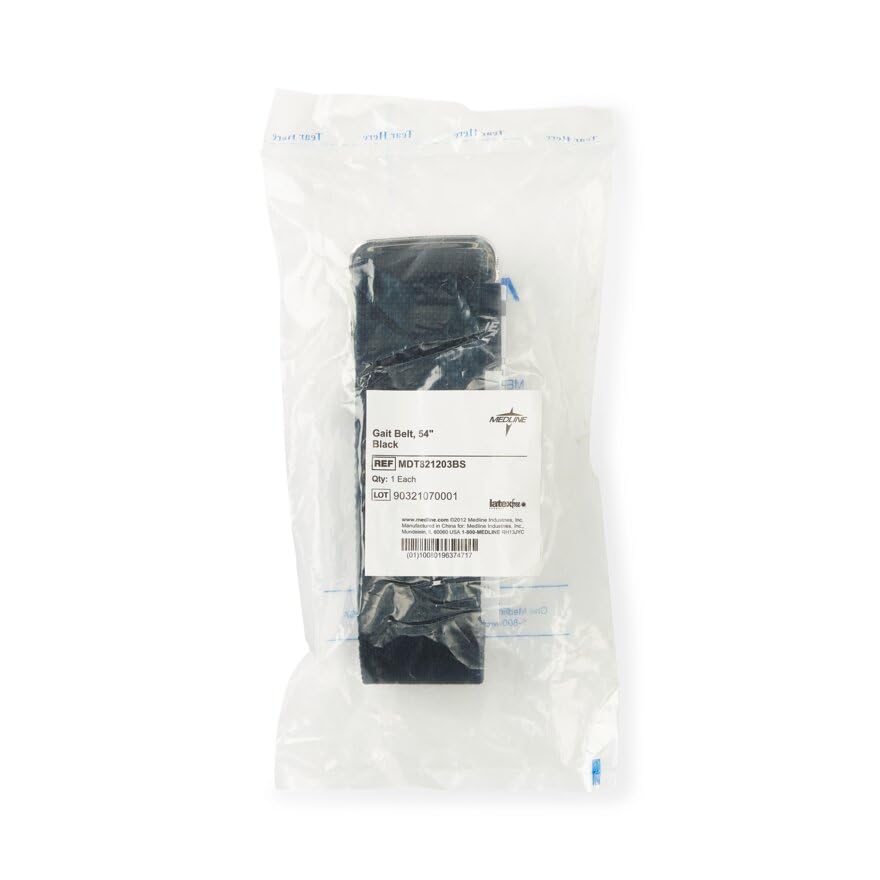 Medline Washable Gait Belt with Metal Buckle for Patient Transfer, 2